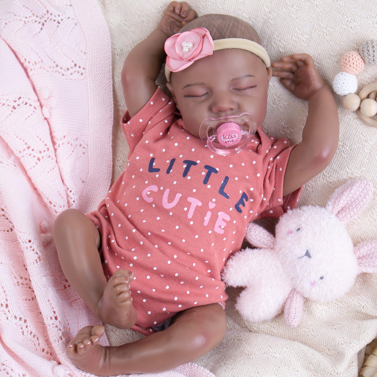 Milidool 18-Inch Reborn Baby Doll – Realistic African American Newborn with Weighted Body & Accessories