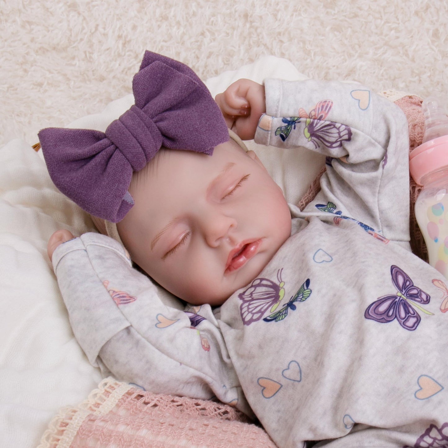 Milidool Reborn Baby Doll, 20-Inch Realistic Lifelike Doll with Accessories – Safe Gift for 3+