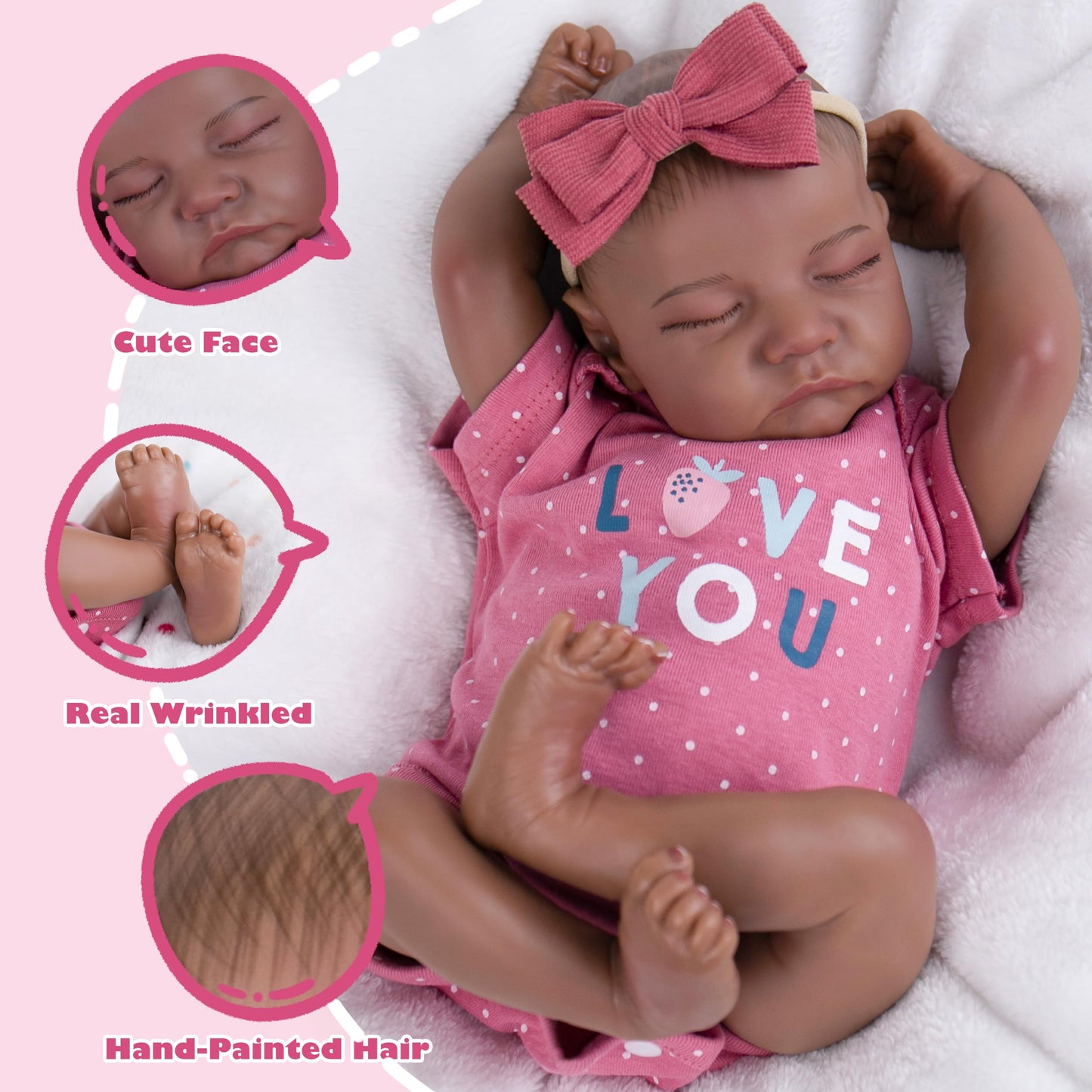 Milidool Reborn Baby Doll 18-Inch Black Girl – Realistic Lifelike Vinyl Doll