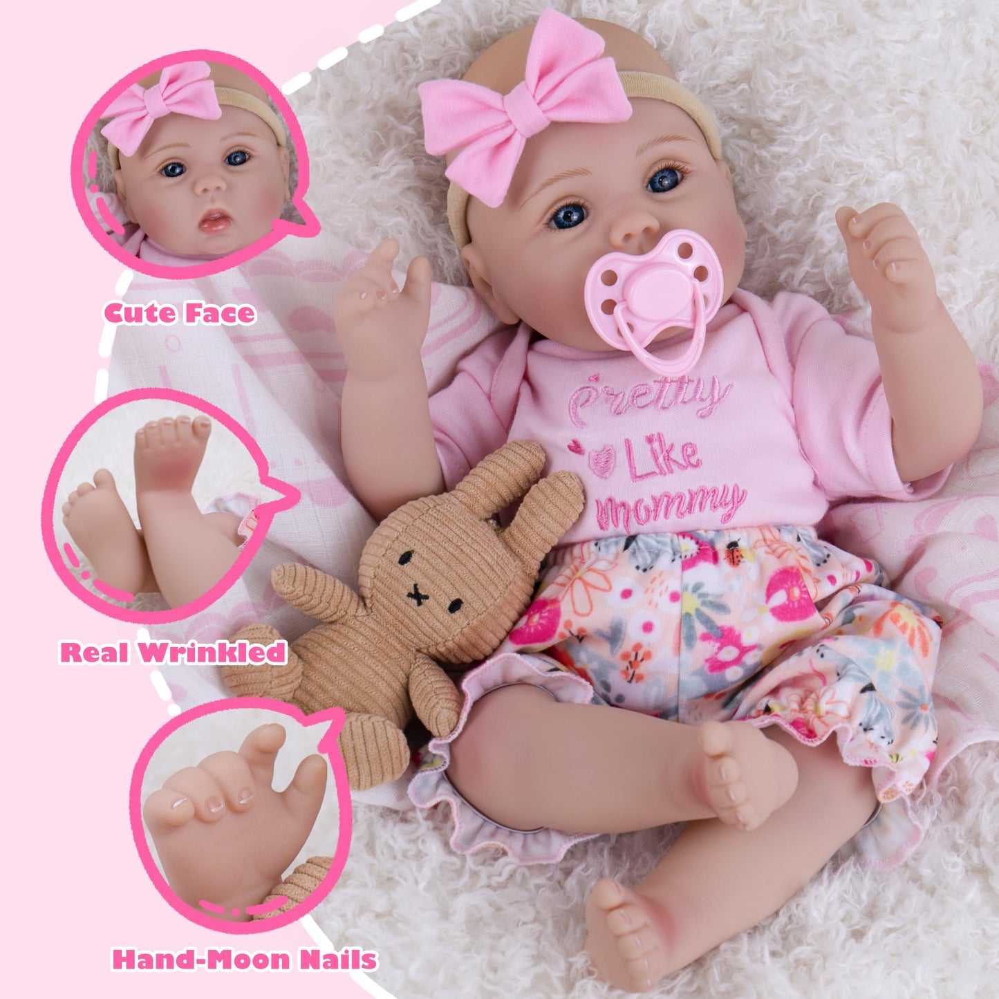 Milidool Lifelike Reborn Baby Doll Girl – 18-Inch Realistic Newborn