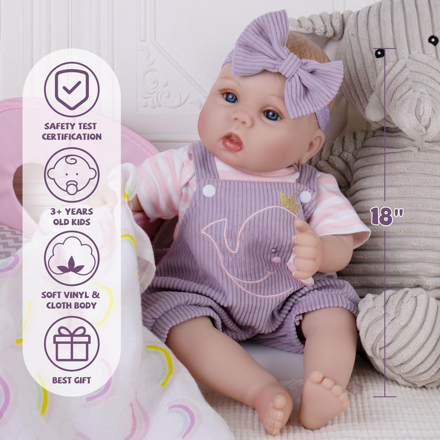 Milidool Lifelike Reborn Baby Doll - 18-Inch Realistic Weighted Girl