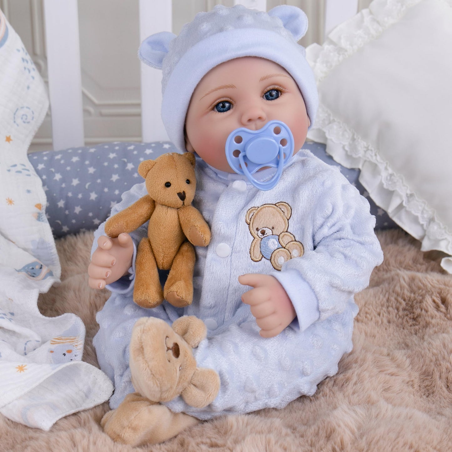 Milidool Lifelike Reborn Baby Doll Boy - 18-Inch Soft Body Realistic Newborn Doll for Kids 3+