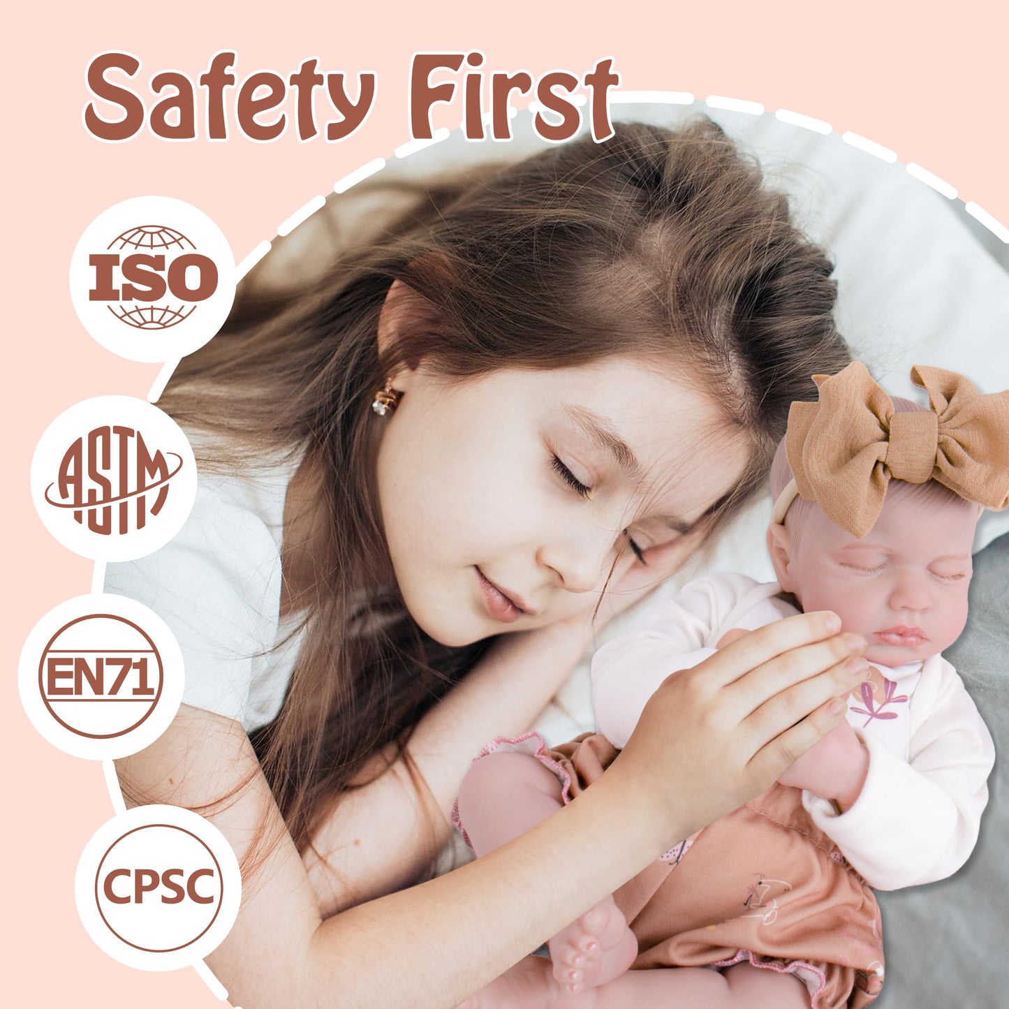 Milidool Lifelike Reborn Baby Doll - 20-Inch Realistic Newborn with Soft Cloth Body and Accessories