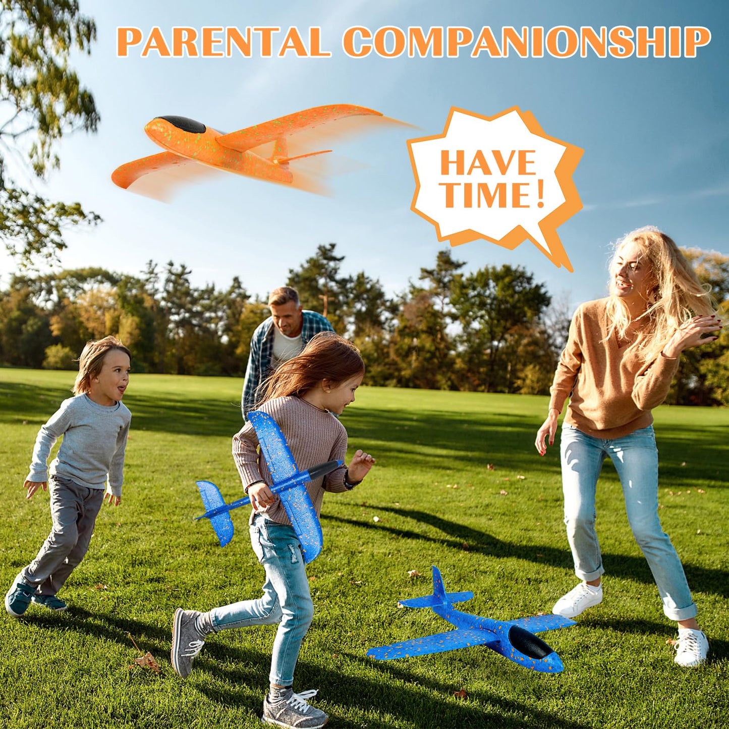 Milifox 2 Pcs Foam Airplanes for Kids — 13.3'' Throwing Foam Glider Planes
