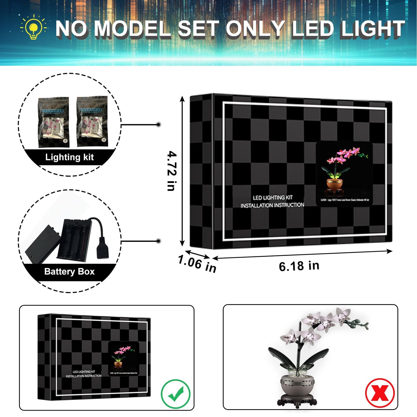 Mililier LED Light Kit for Lego 10343 Mini Orchid – Compatible Lighting for Lego 10343 Set