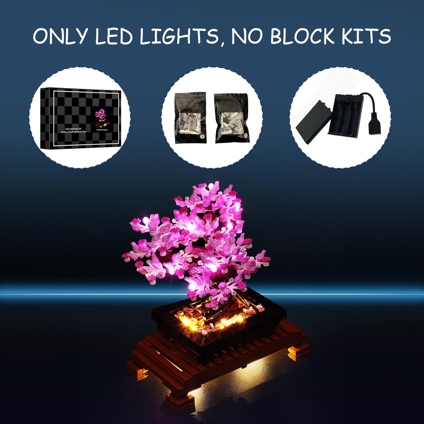 Mililier LED Light Kit for Lego Bonsai Tree 10281 Set – Pink | Enhance Your Display