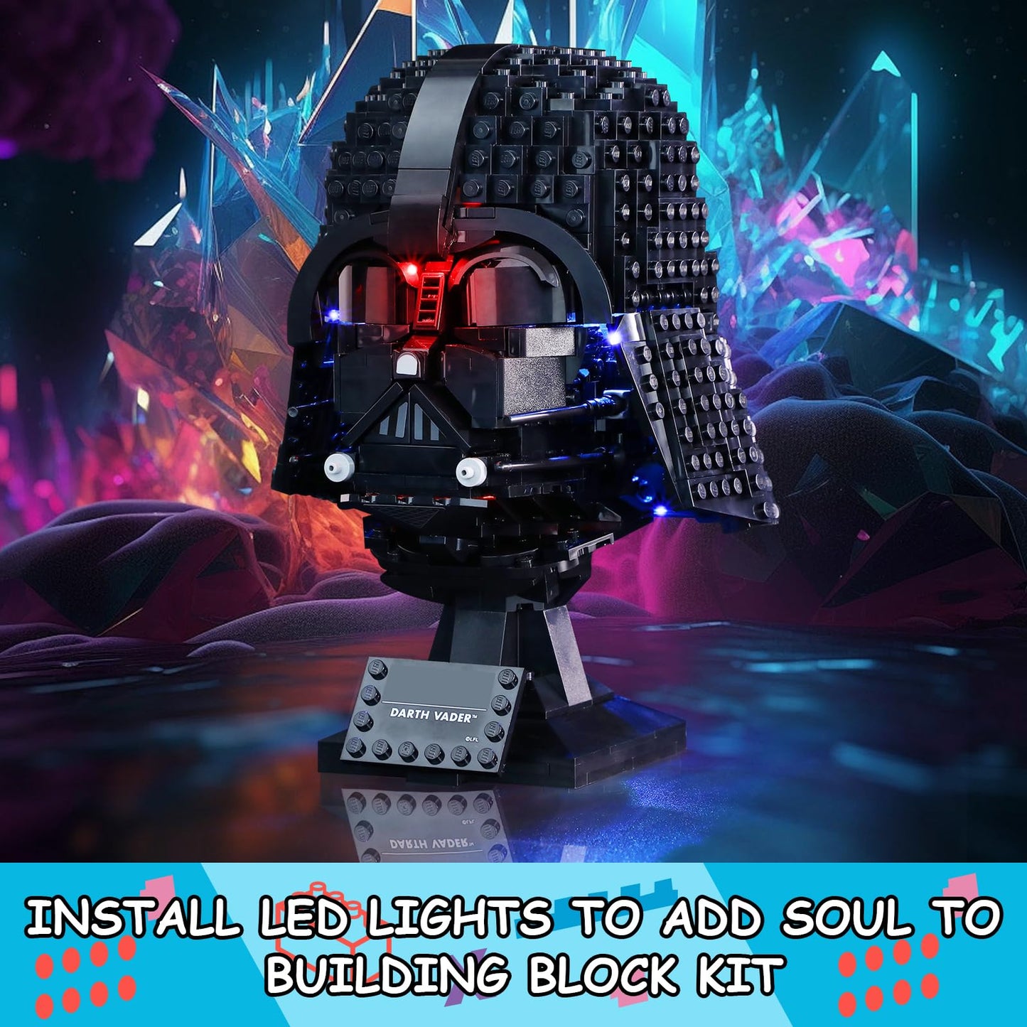 Mililier LED Light Kit for Lego Darth Vader Helmet 75304