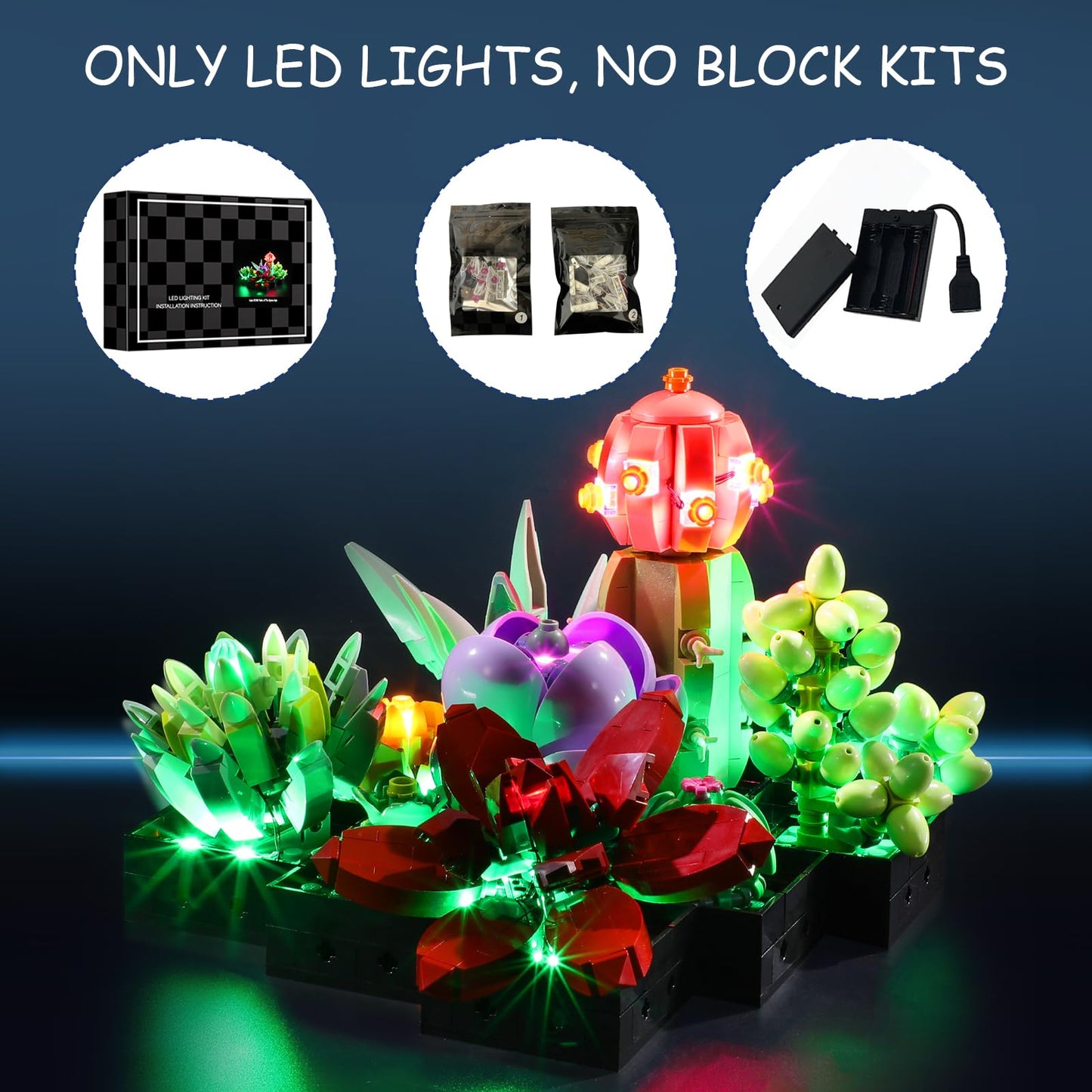 Mililier LED Light Kit for Lego 10309 Succulents Plant Decor Set – Compatible with Lego 10309