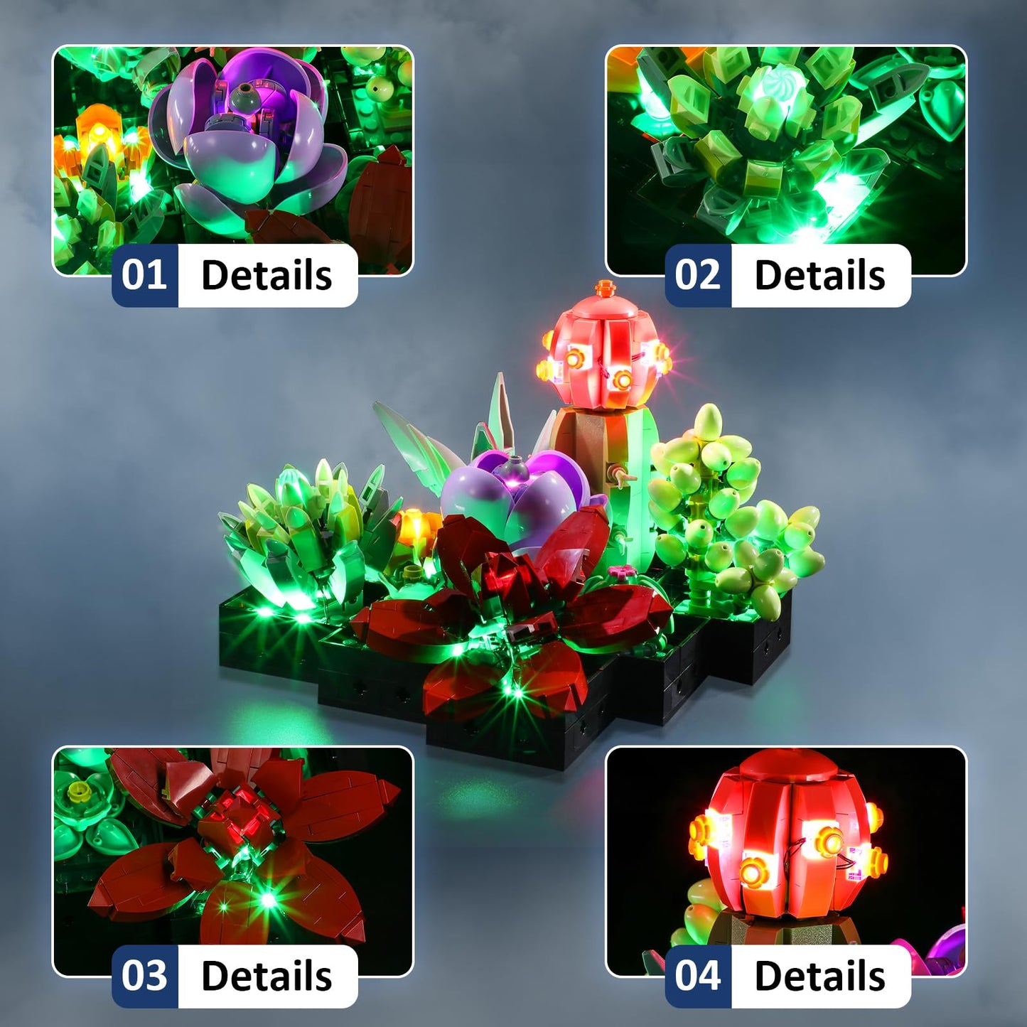 Mililier LED Light Kit for Lego 10309 Succulents Plant Decor Set – Compatible with Lego 10309