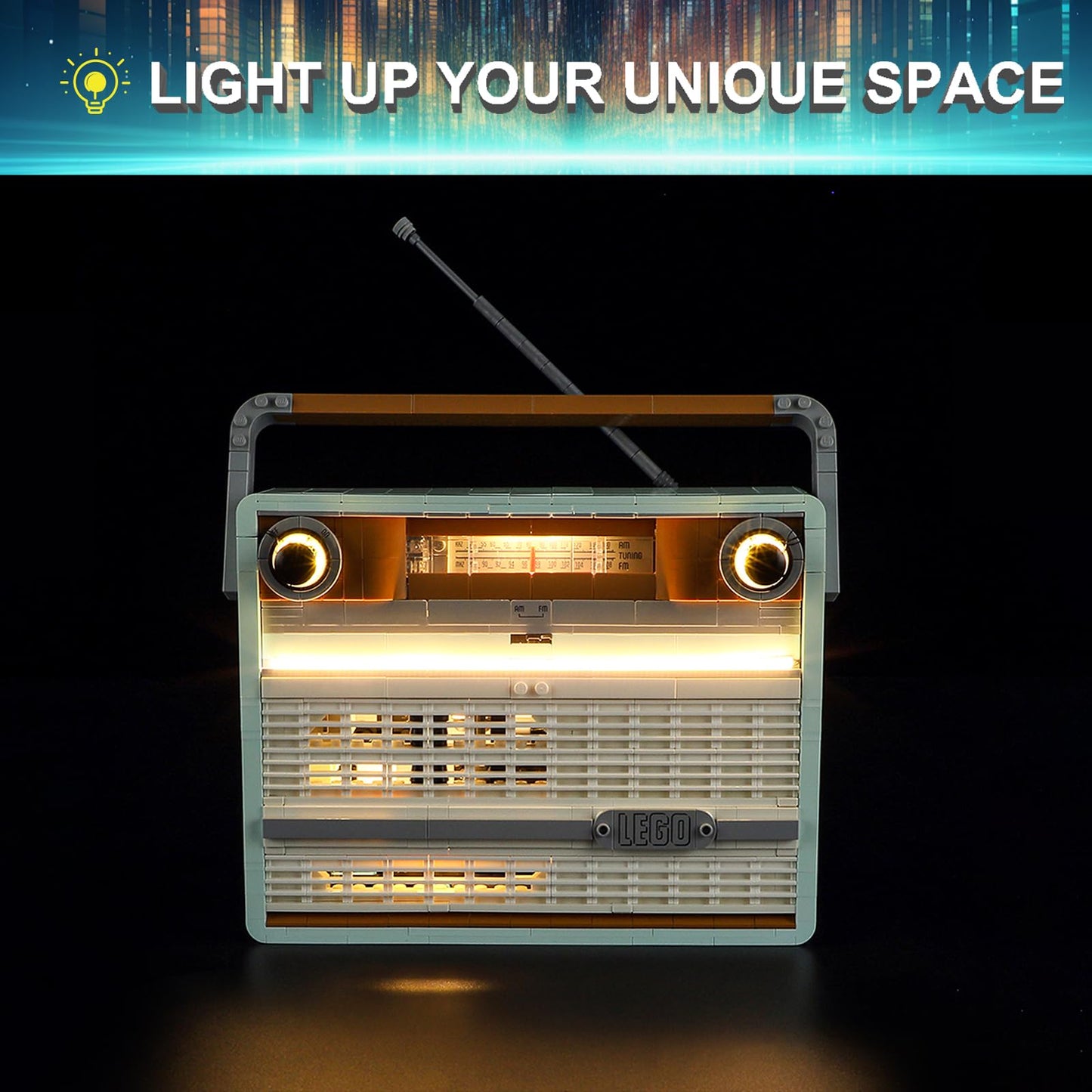 Mililier LED Light Kit for Lego 10334 Retro Radio Set – USB or Battery Power, Blocks Not Included