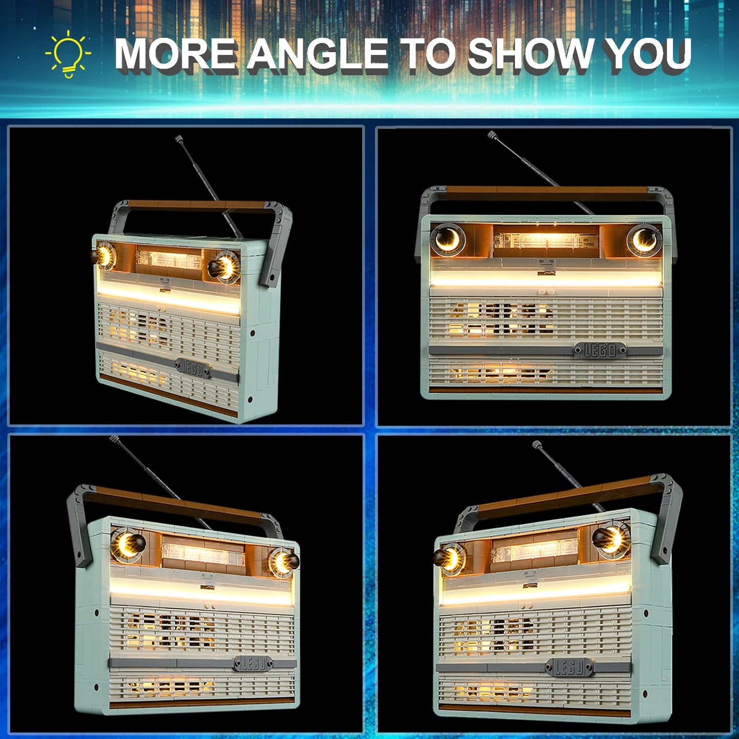 Mililier LED Light Kit for Lego 10334 Retro Radio Set – USB or Battery Power, Blocks Not Included