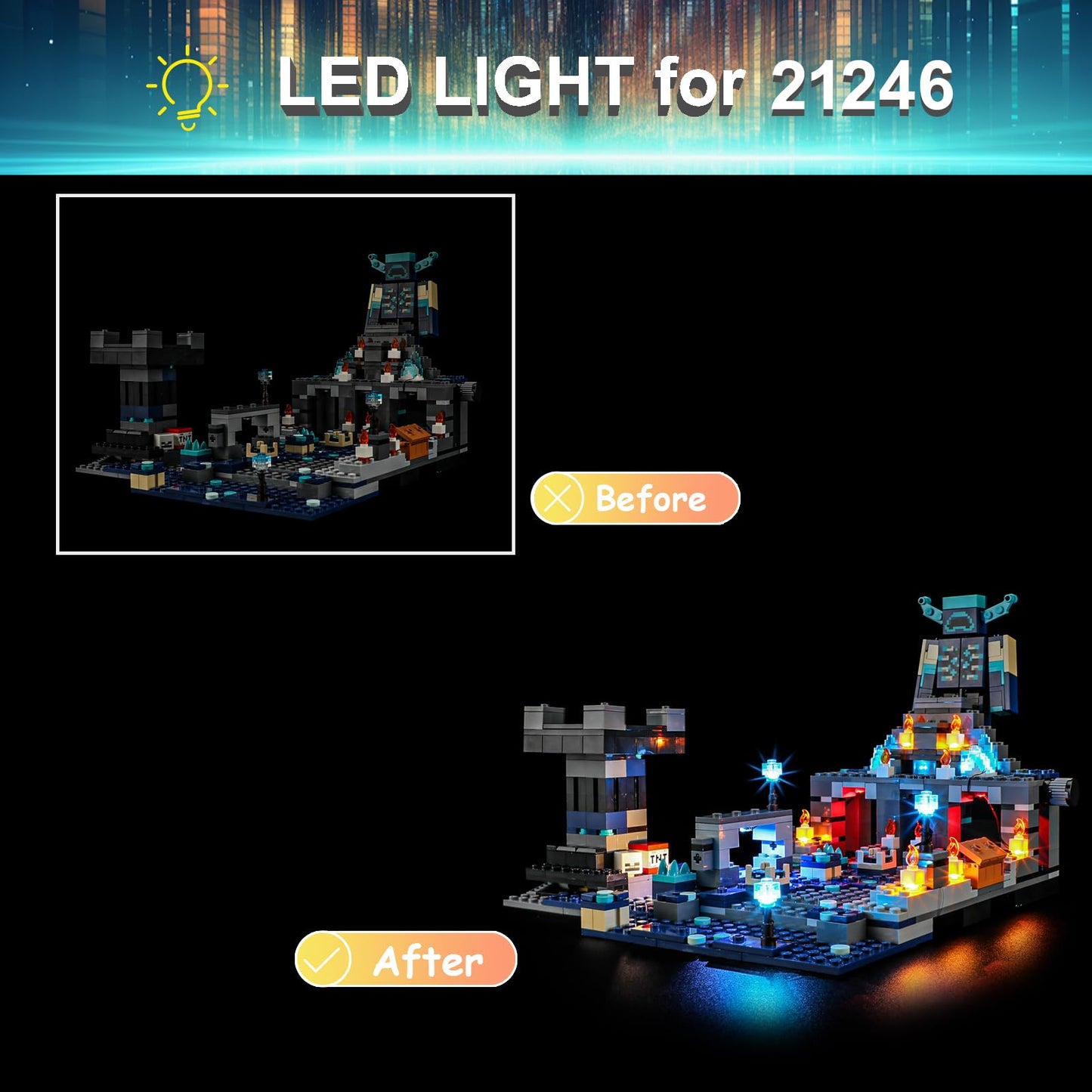 Mililier LED Light Kit for Lego 21246 The Deep Dark Battle – Subtle, Safe Lighting