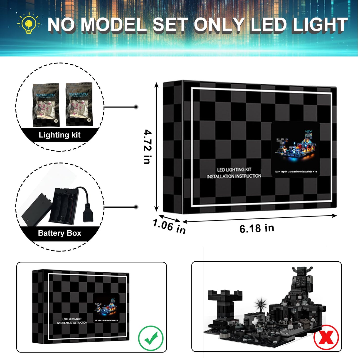 Mililier LED Light Kit for Lego 21246 The Deep Dark Battle – Subtle, Safe Lighting