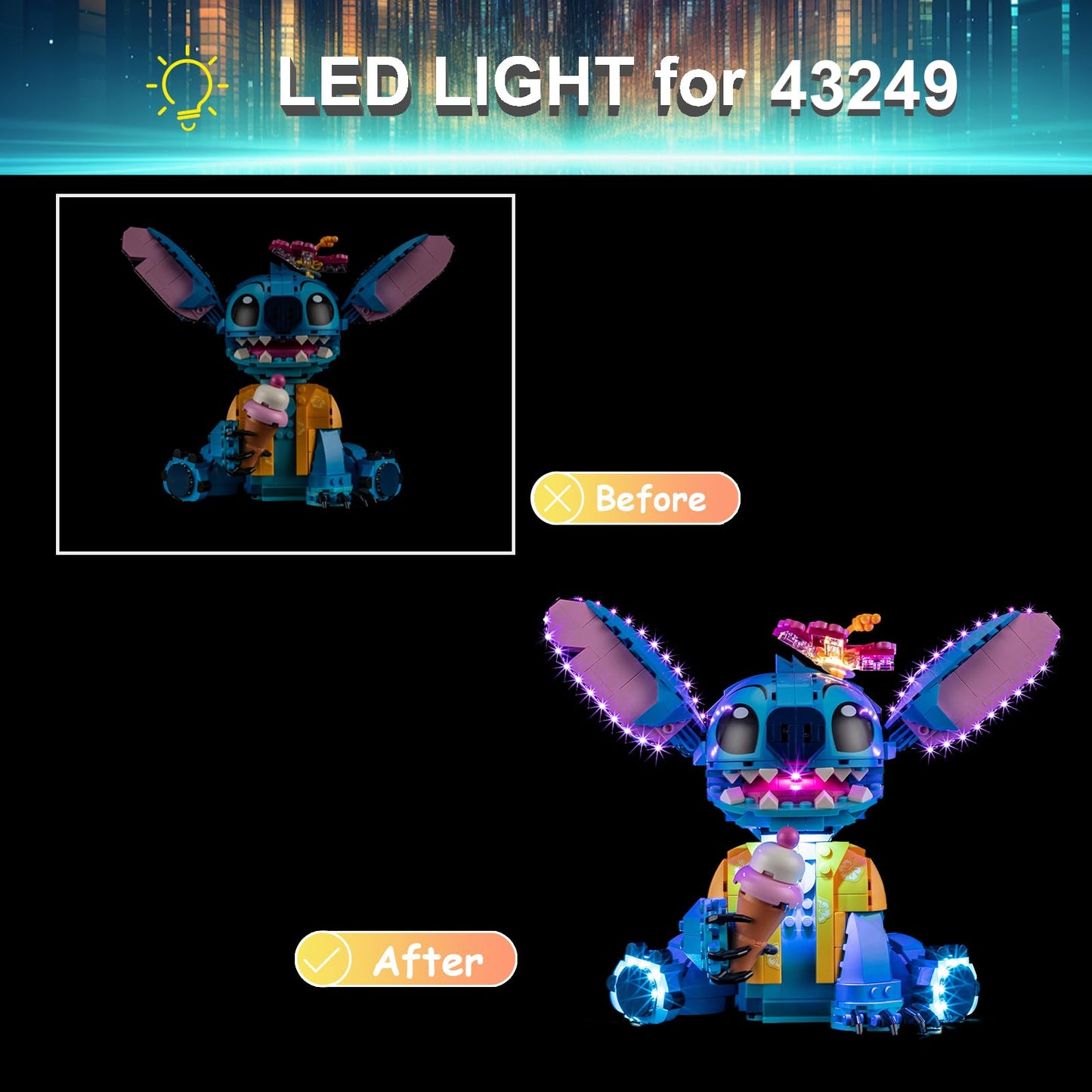 Mililier LED Light Kit for Lego 43249 Stitch Set - Enhanced Display