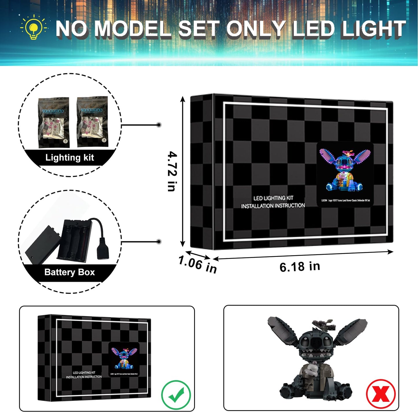 Mililier LED Light Kit for Lego 43249 Stitch Set - Enhanced Display