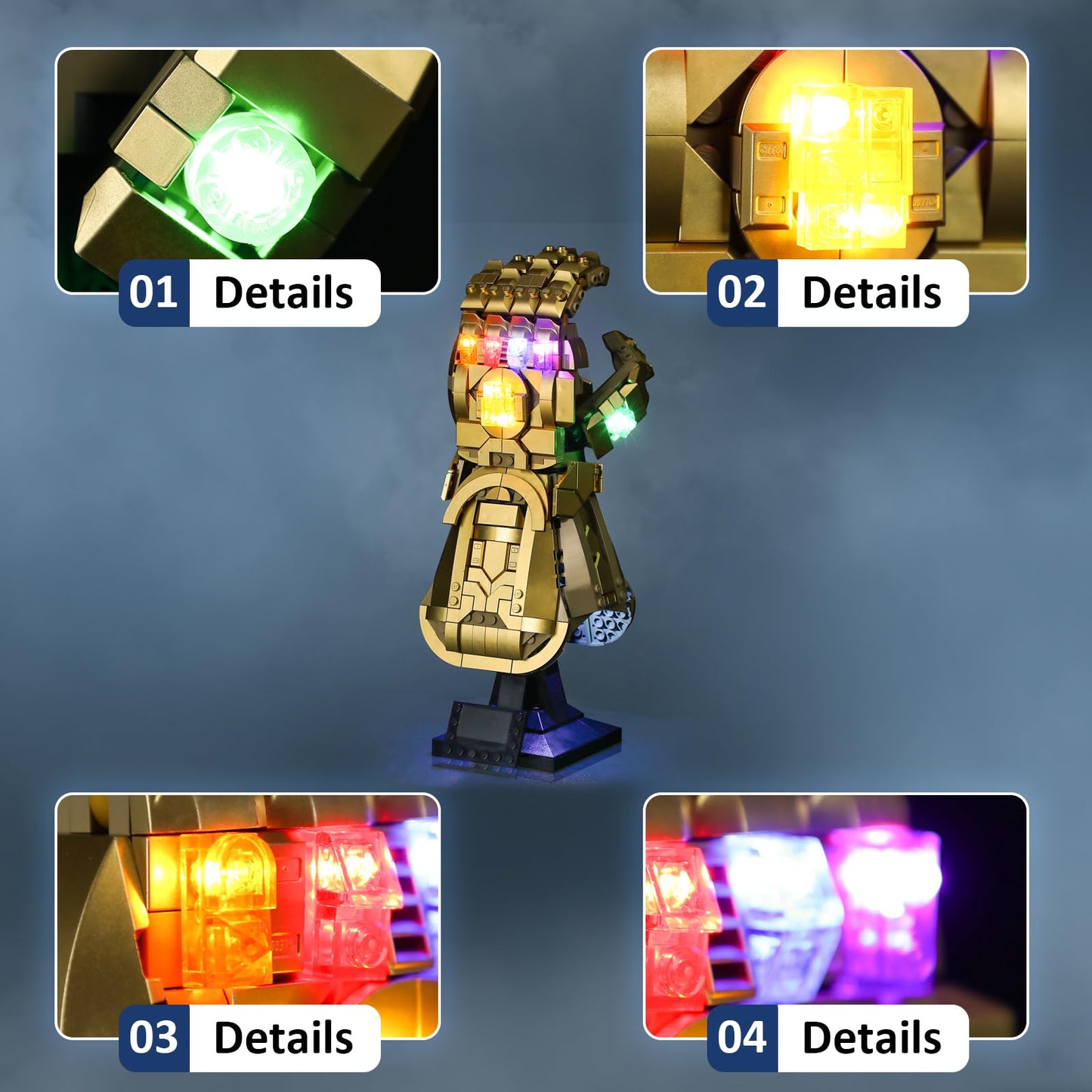 Mililier LED Light Kit for Lego 76191 Infinity Gauntlet – USB or Battery