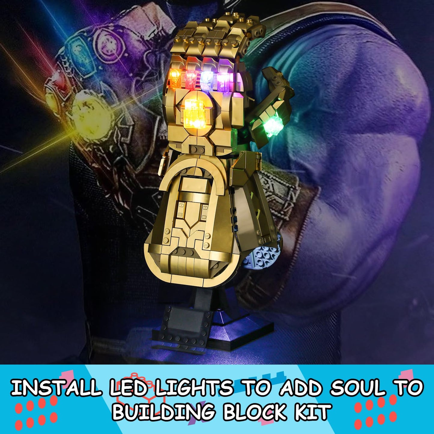 Mililier LED Light Kit for Lego 76191 Infinity Gauntlet – USB or Battery
