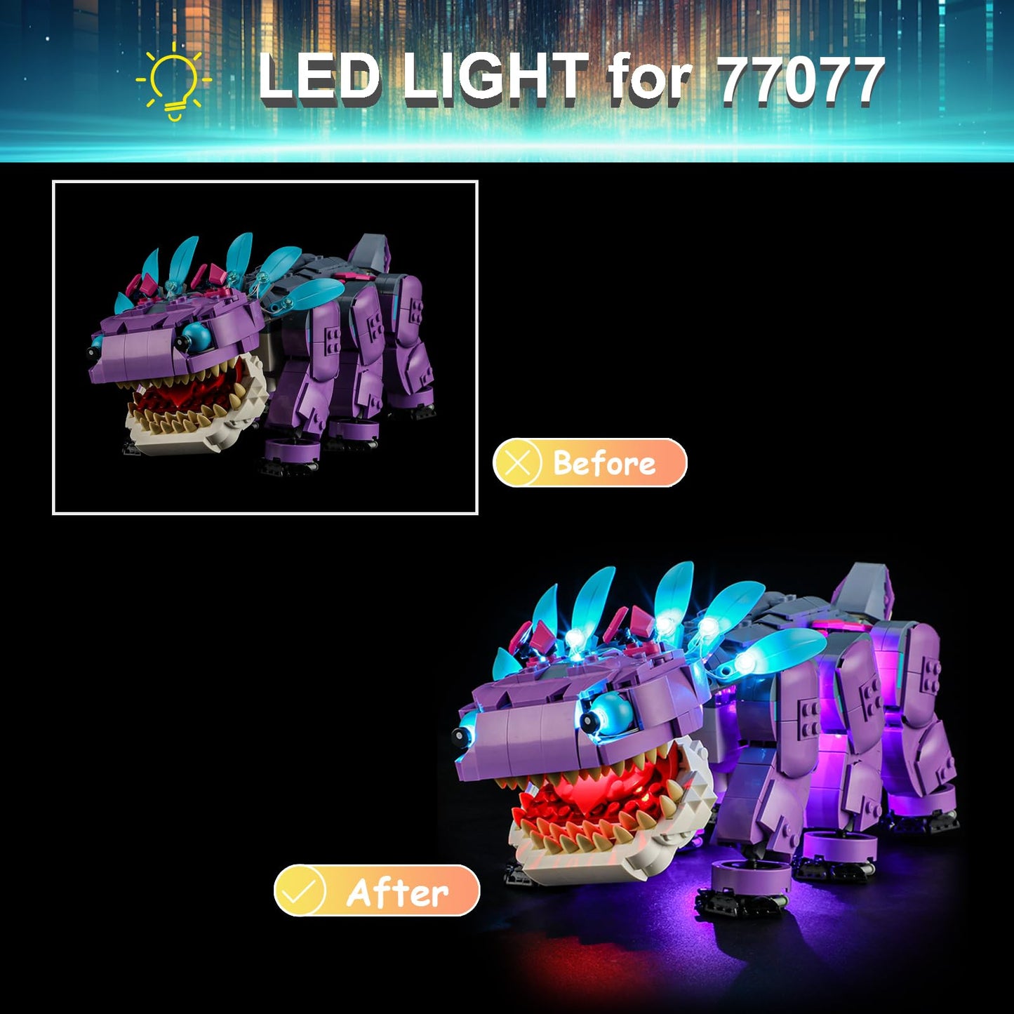Mililier LED Light Kit for Lego 77077 Fortnite Klombo – LED Light Only