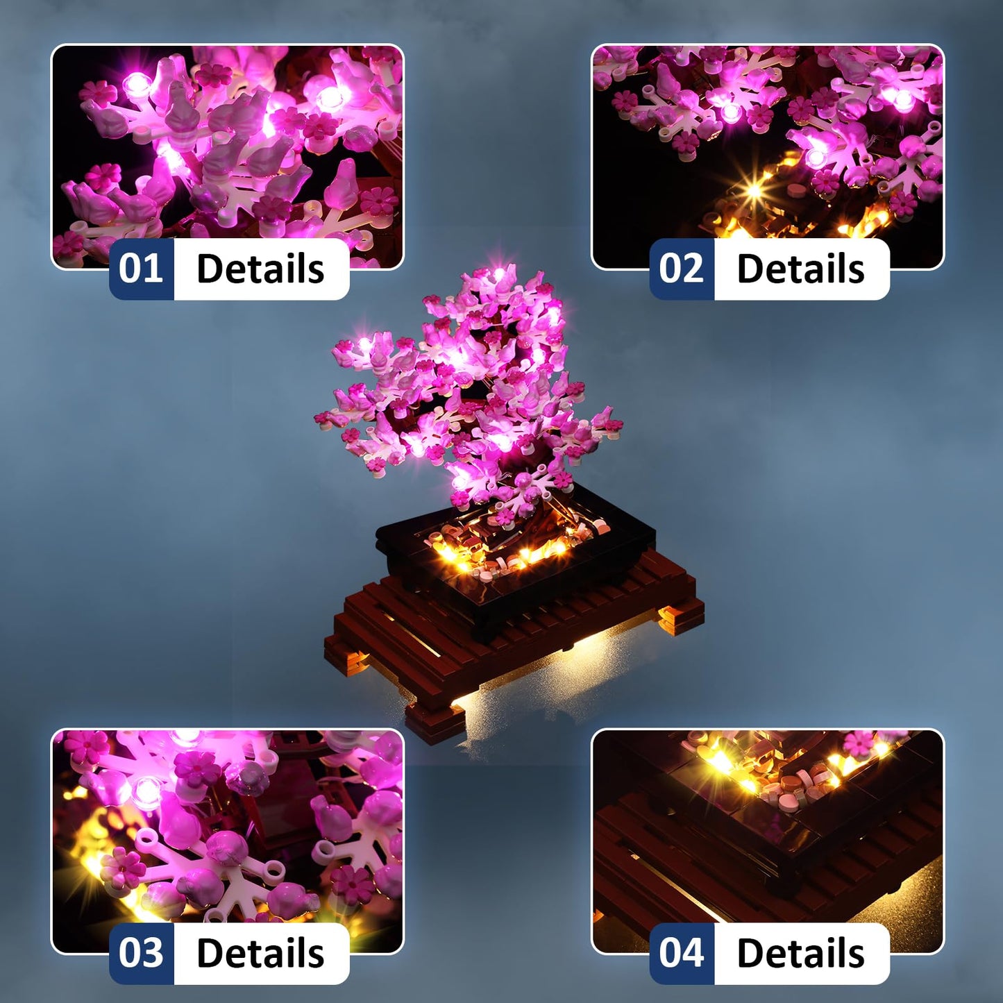 Mililier LED Light Kit for Lego Bonsai Tree 10281 Set – Pink | Enhance Your Display