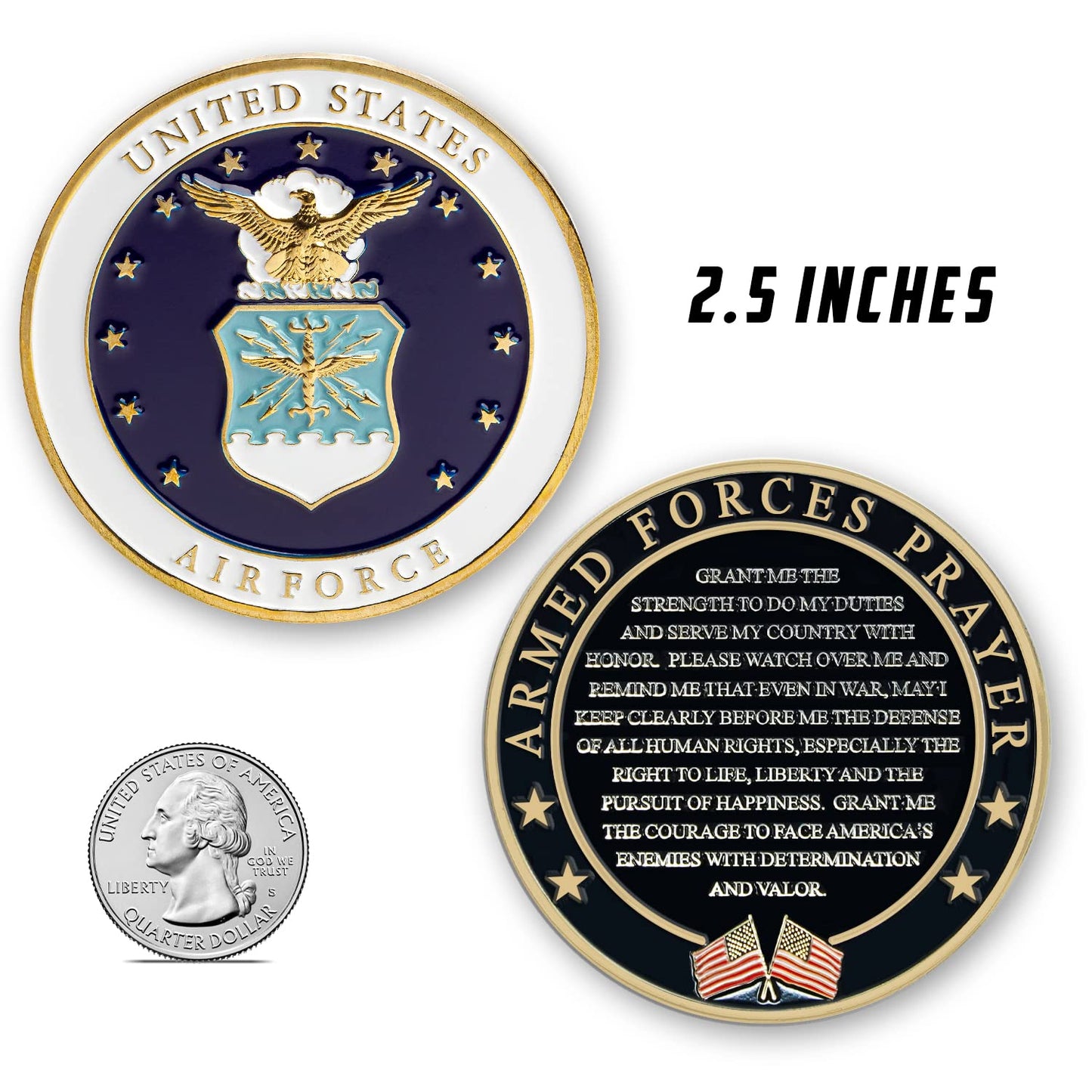 Military Gift Shop | Air Force Armed Forces Prayer Coin – USAF Valor Challenge Coin