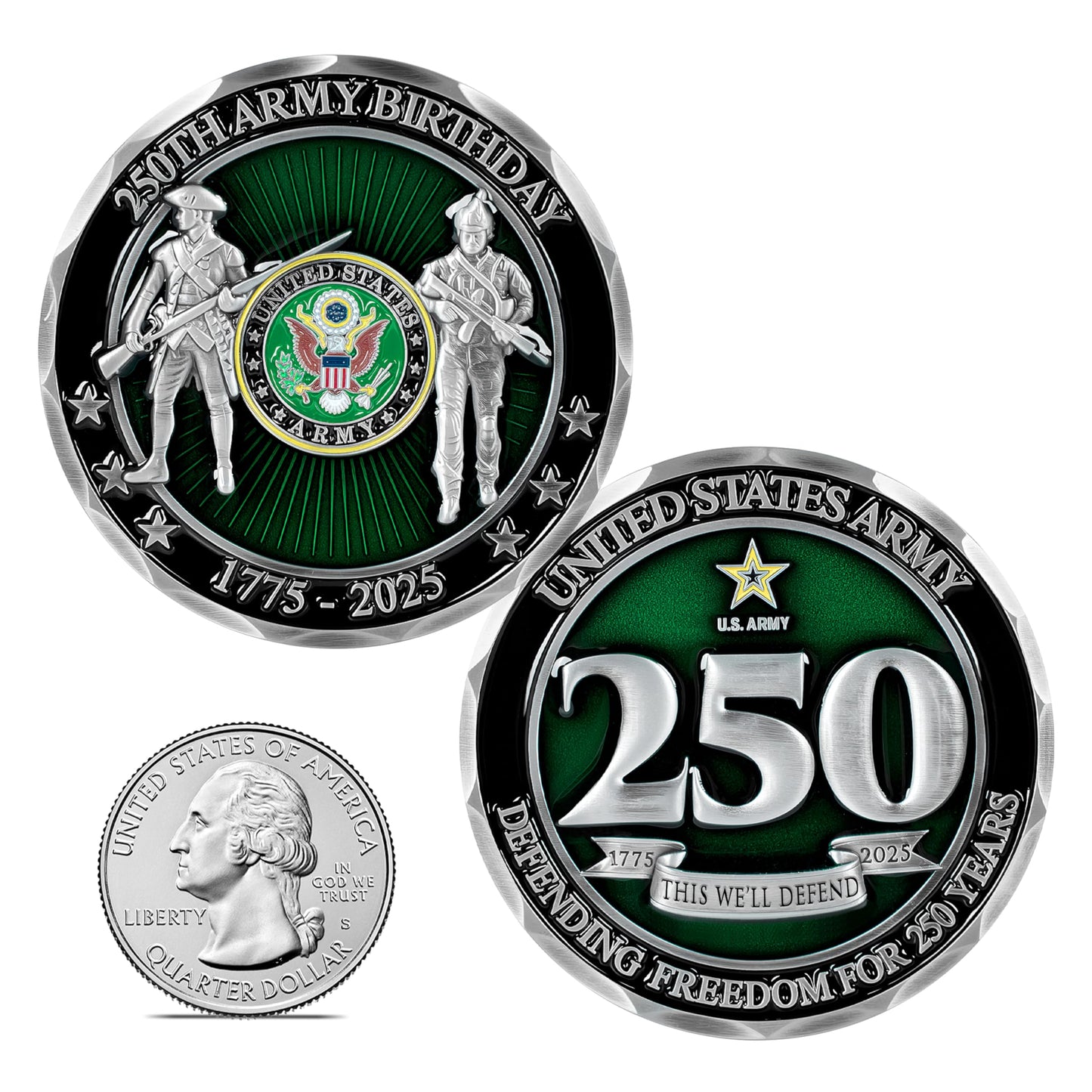 United States Army 250th Anniversary Challenge Coin | 1775-2025 | Military Gift Shop