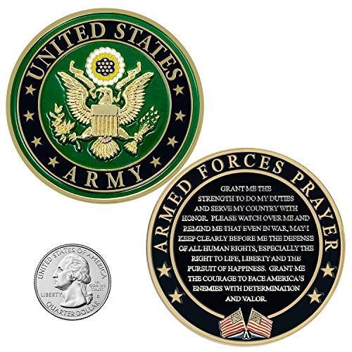 Military Gift Shop Army Valor Prayer Coin | Valor Challenge Coin for Soldiers