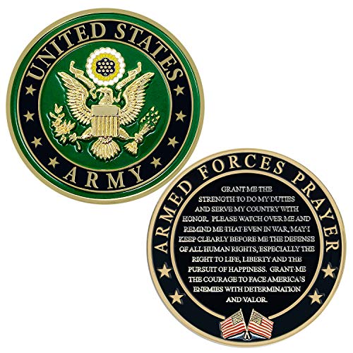 Military Gift Shop Army Valor Prayer Coin | Valor Challenge Coin for Soldiers