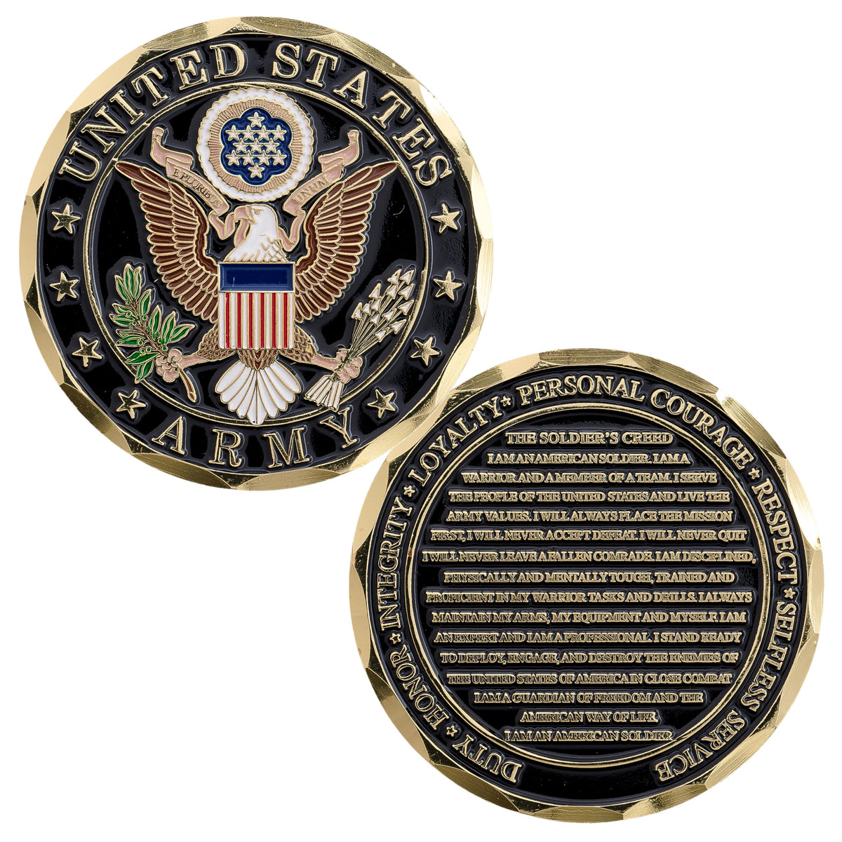 Soldier's Creed Challenge Coin | US Army Gifts for Veterans | Disabled Vet Owned
