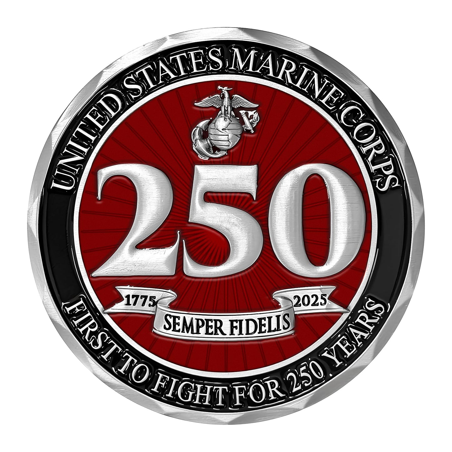 USMC 250th Birthday Challenge Coin – 2-Inch Commemorative | Military Gift Shop