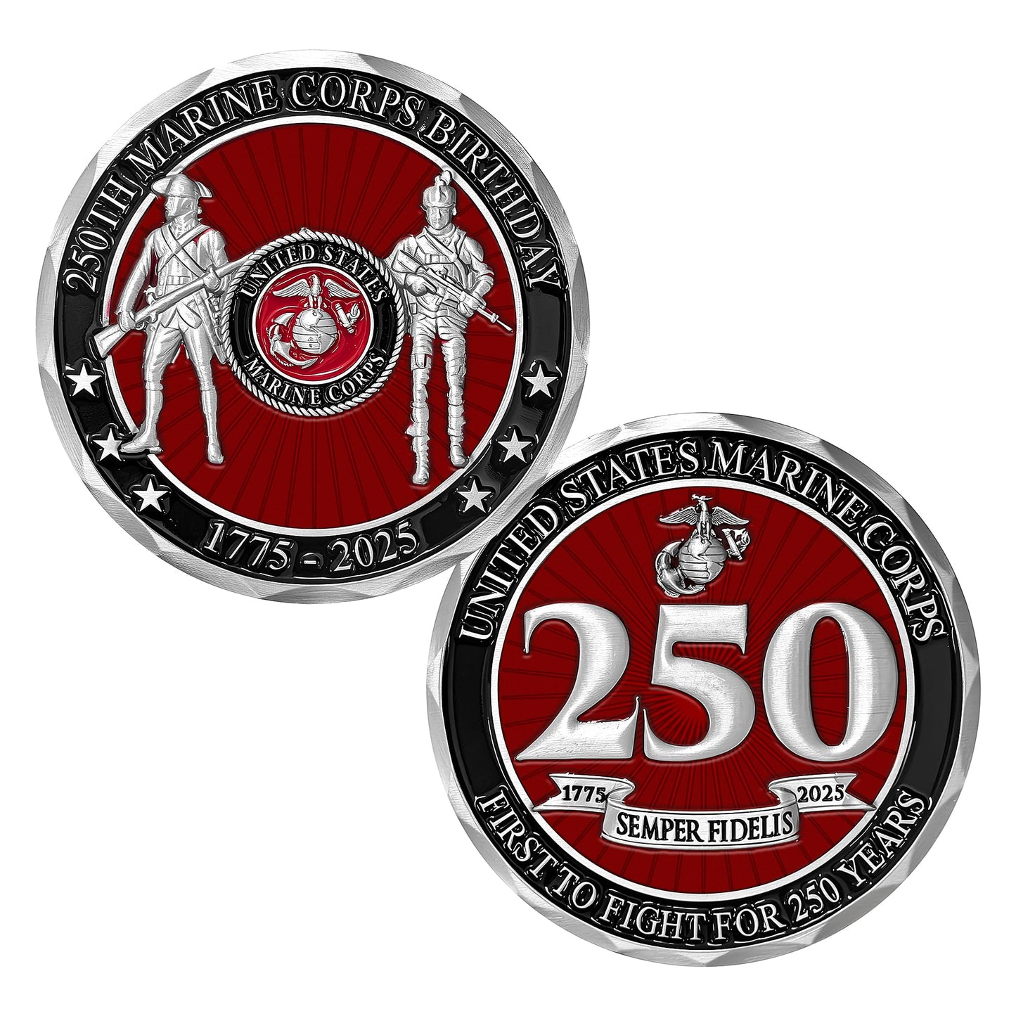 USMC 250th Birthday Challenge Coin – 2-Inch Commemorative | Military Gift Shop