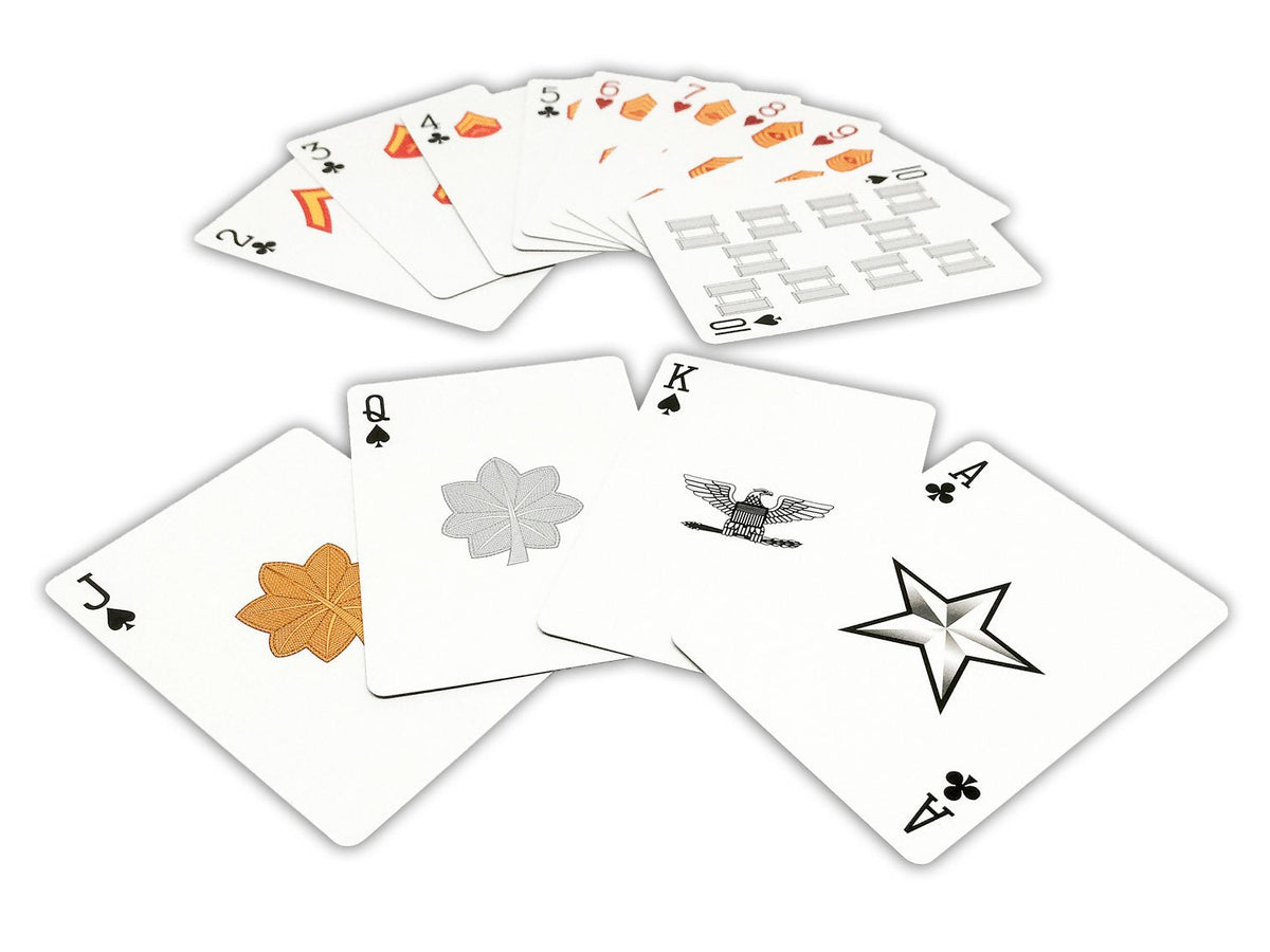 Military Gift Shop USMC Playing Cards — Marine Corps Rank Insignia, Veteran-Owned Gift