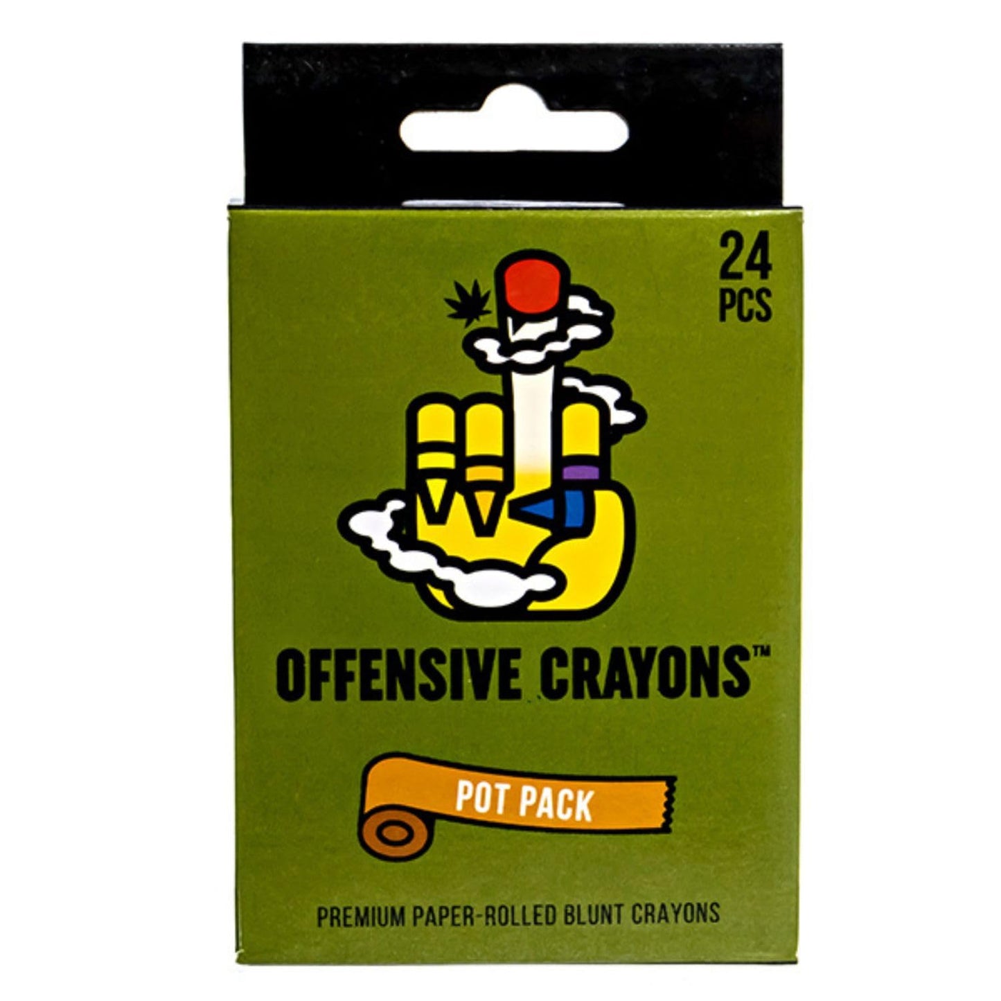 MilkToast Brands Offensive Crayons Pot Pack – 24-Count Adult Crayons with Hilarious Stoner Sayings