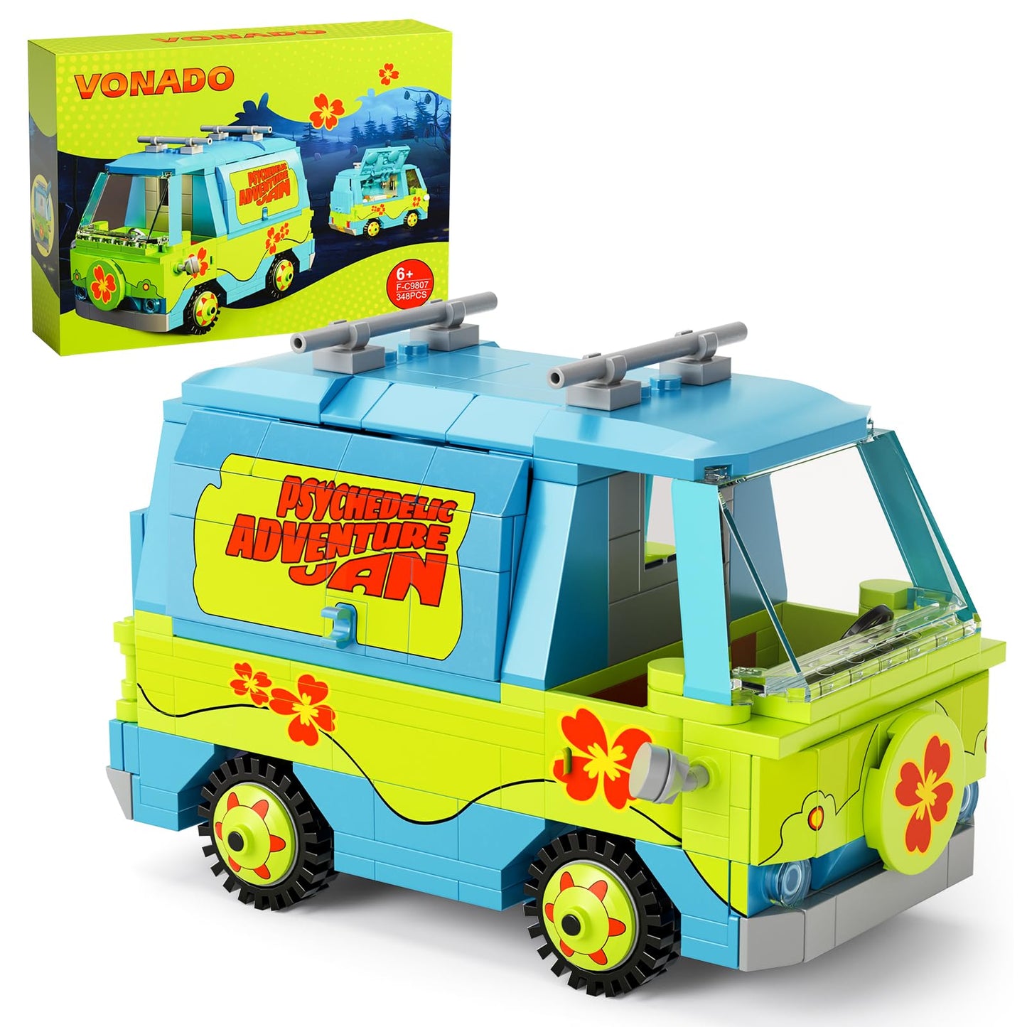 Millionspring Classic Adventure Van Building Blocks — LEGO-Compatible Mystery Car Toy for Kids 6+