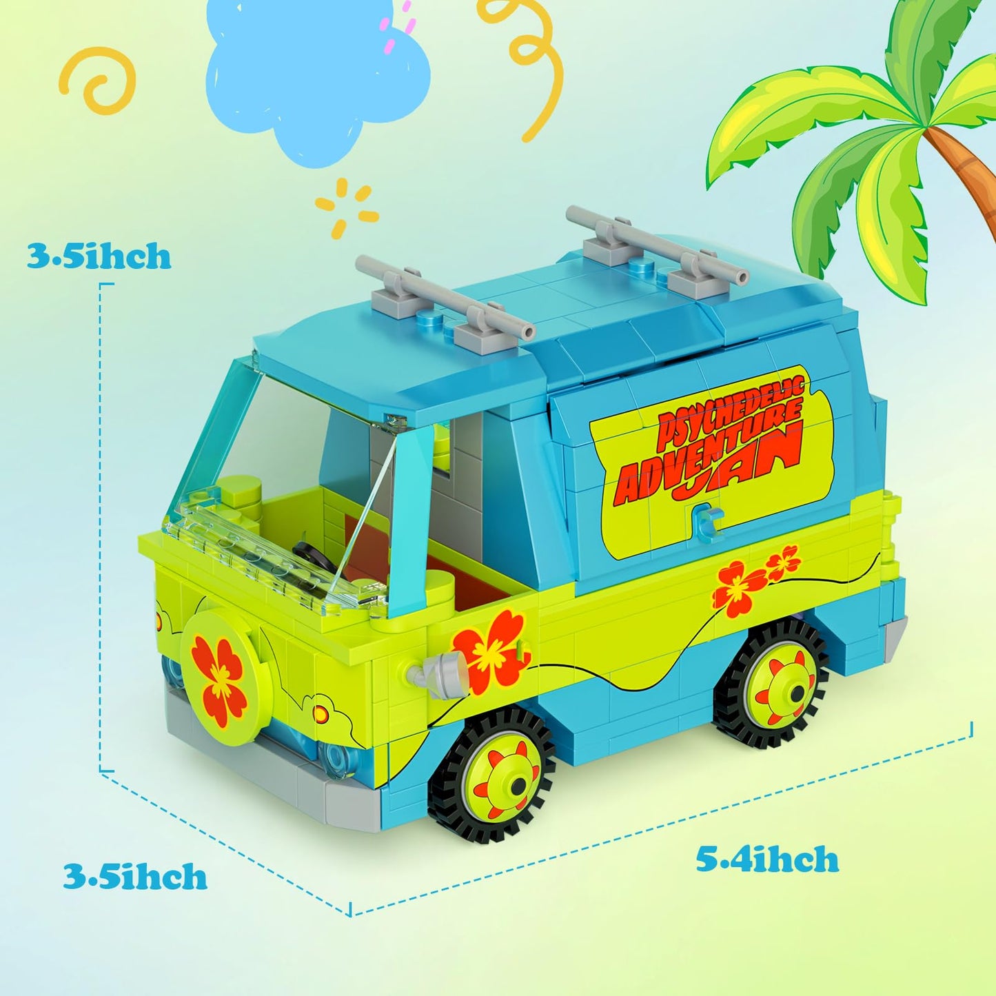 Millionspring Classic Adventure Van Building Blocks — LEGO-Compatible Mystery Car Toy for Kids 6+