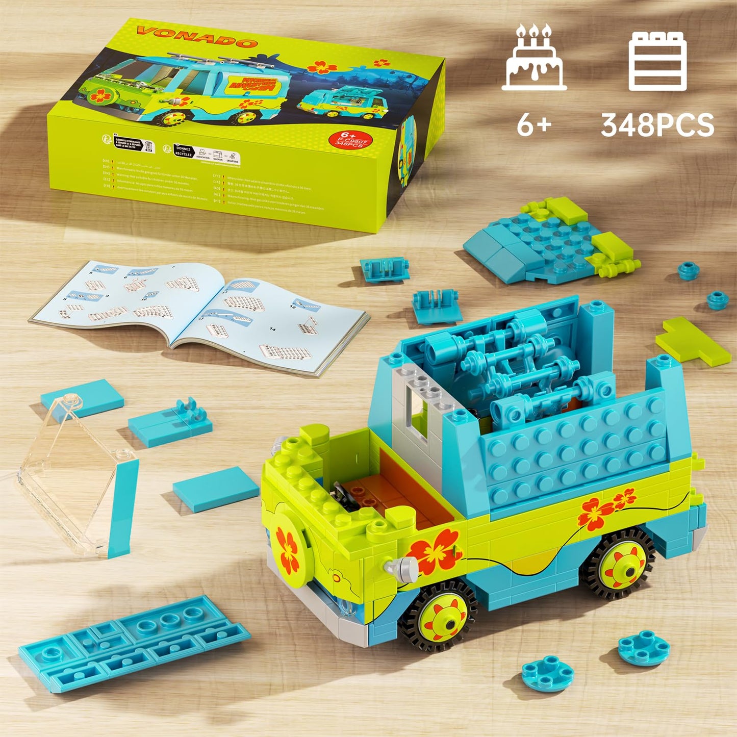 Millionspring Classic Adventure Van Building Blocks — LEGO-Compatible Mystery Car Toy for Kids 6+