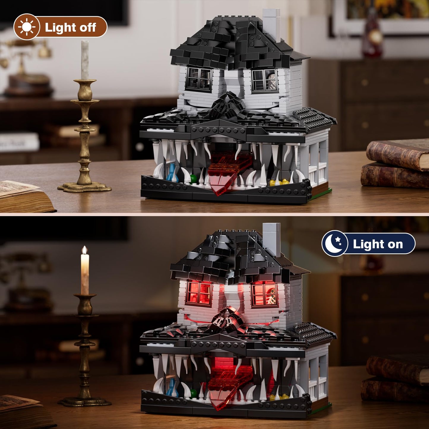 Millionspring Monster House Building Block Set – 750 PCS, Dual-View LEGO-Compatible Horror Kit