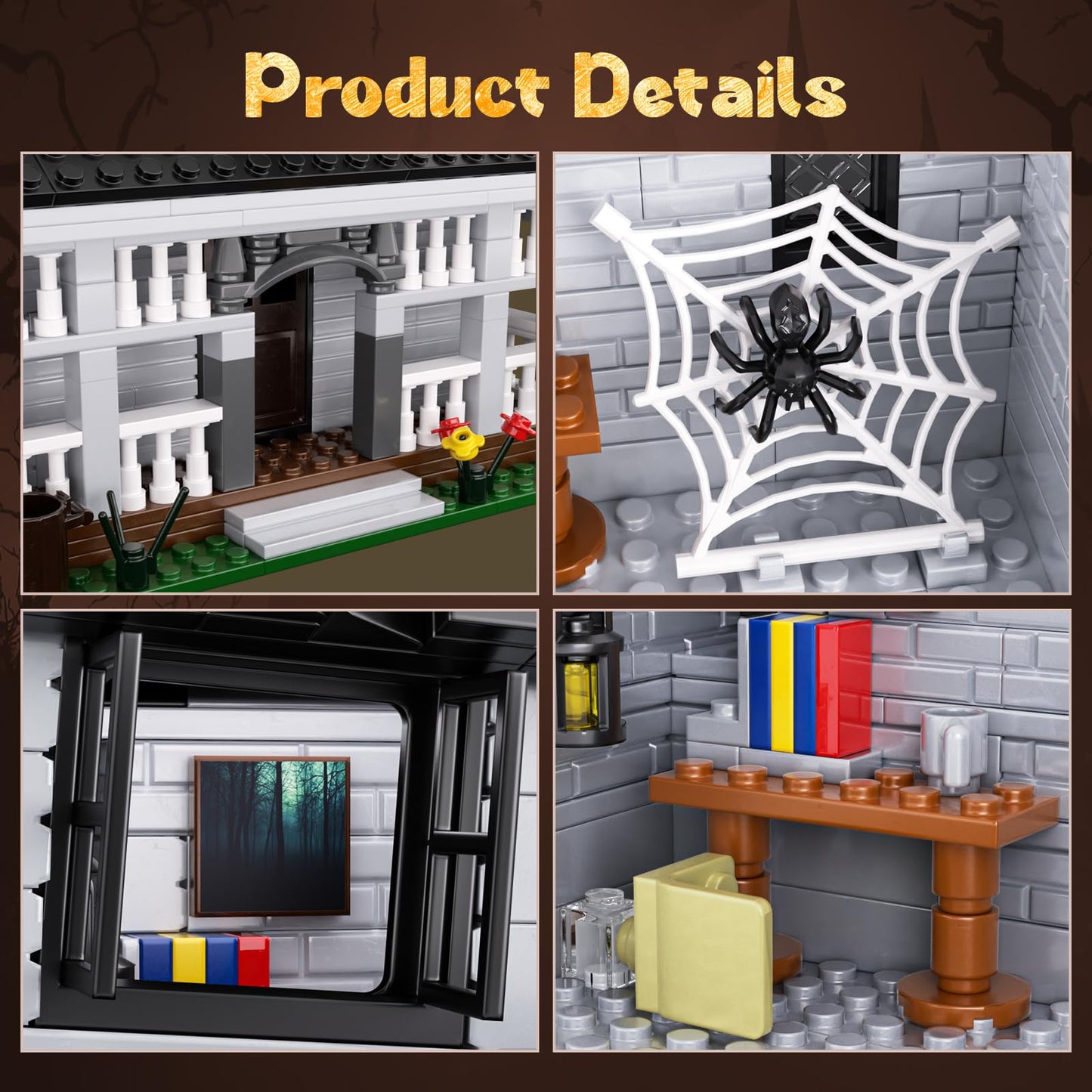Millionspring Monster House Building Block Set – 750 PCS, Dual-View LEGO-Compatible Horror Kit