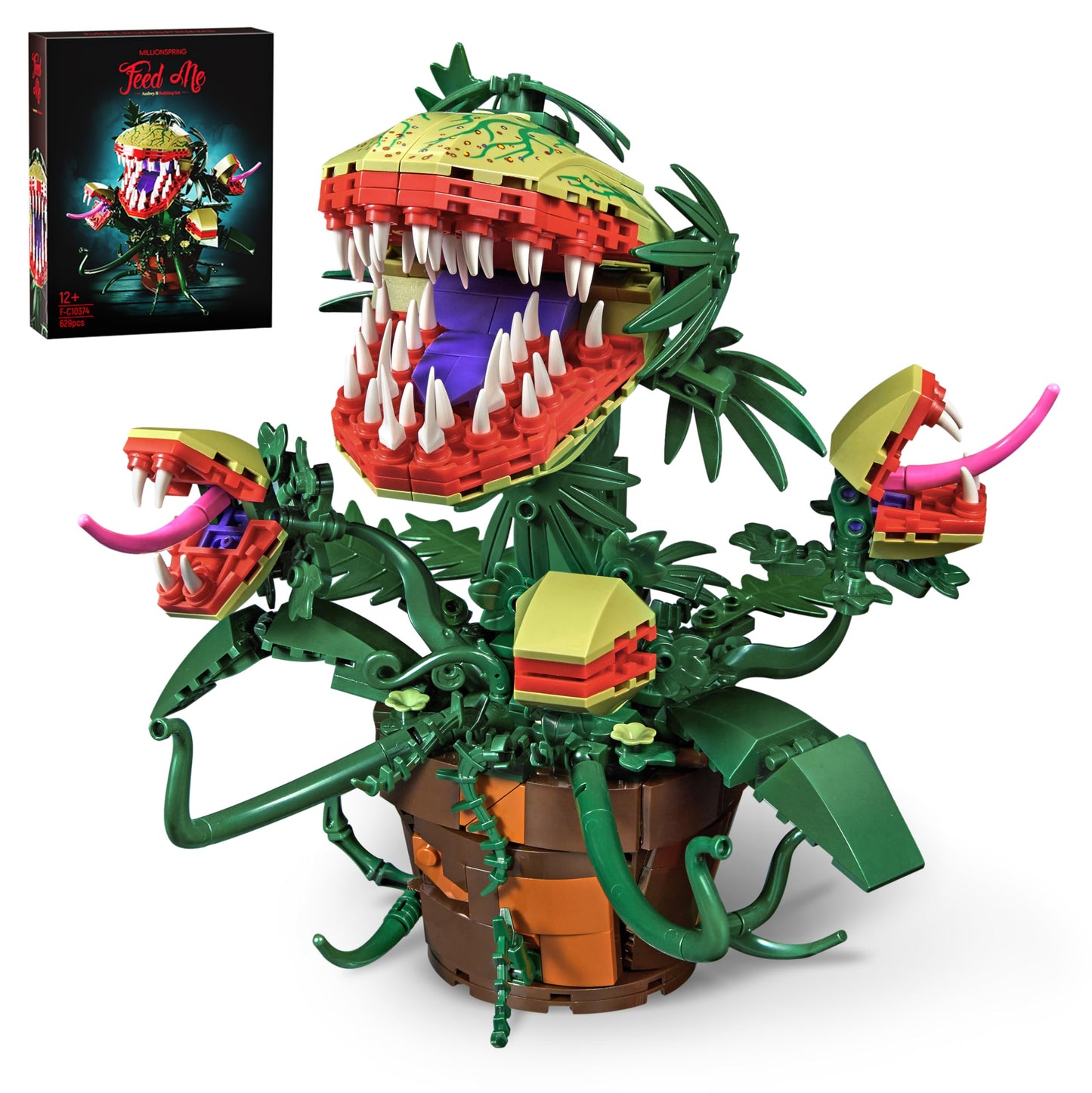 Millionspring Audrey II 2 Building Blocks Set – Horror Flower Shop Decor & Gift