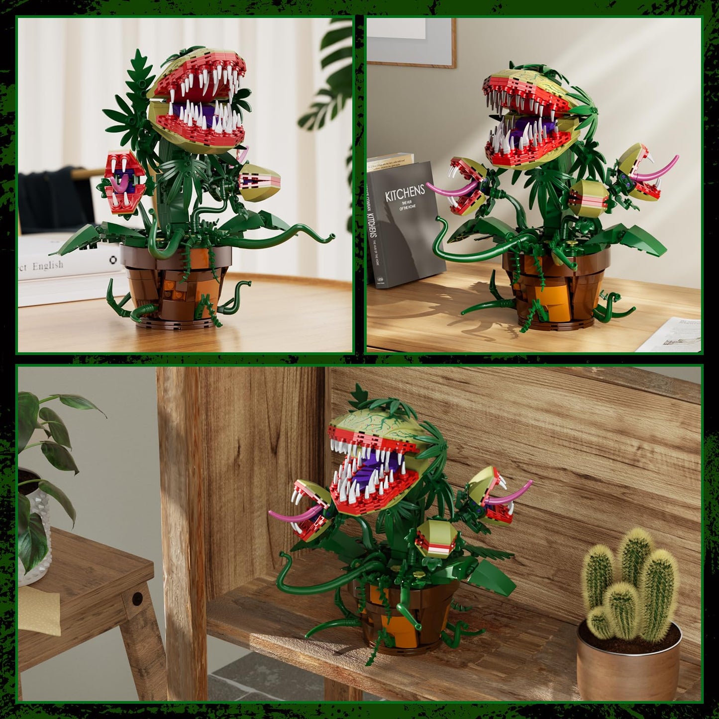Millionspring Audrey II 2 Building Blocks Set – Horror Flower Shop Decor & Gift