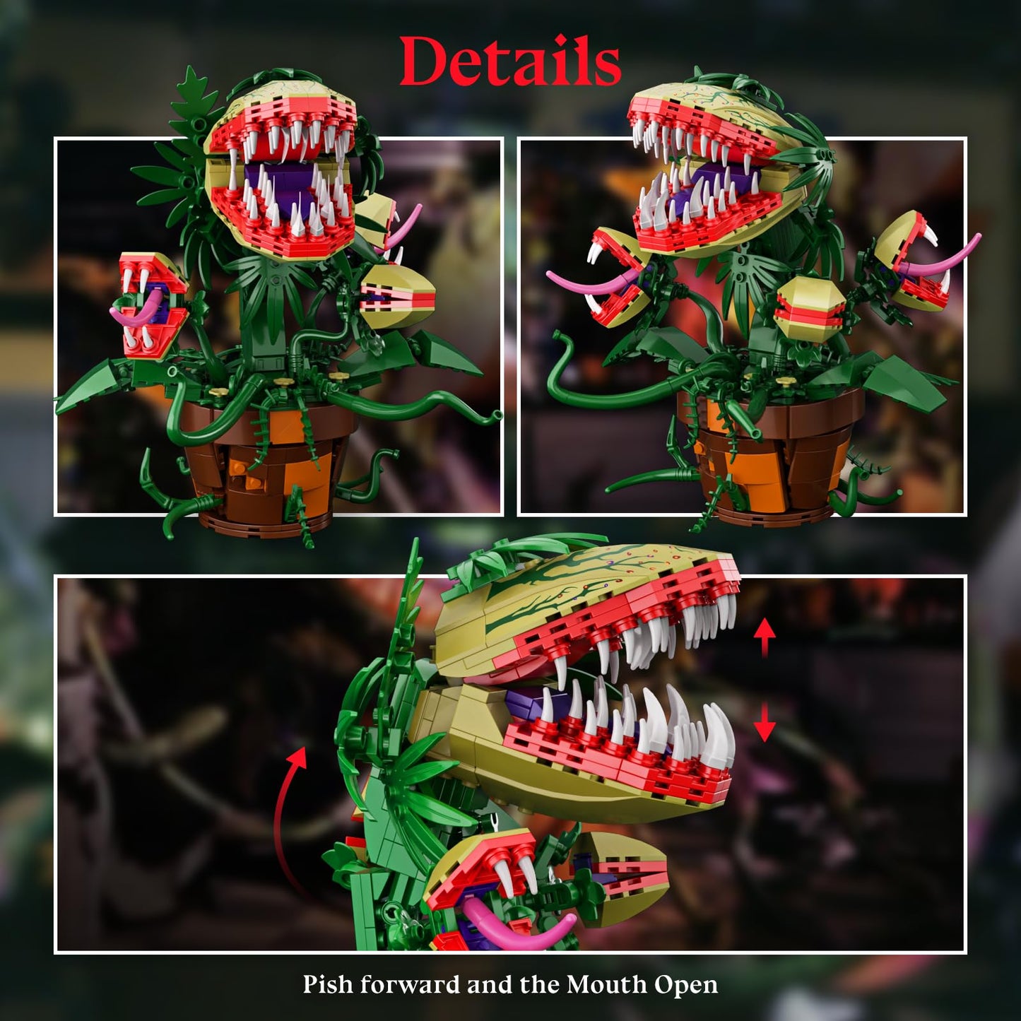 Millionspring Audrey II 2 Building Blocks Set – Horror Flower Shop Decor & Gift