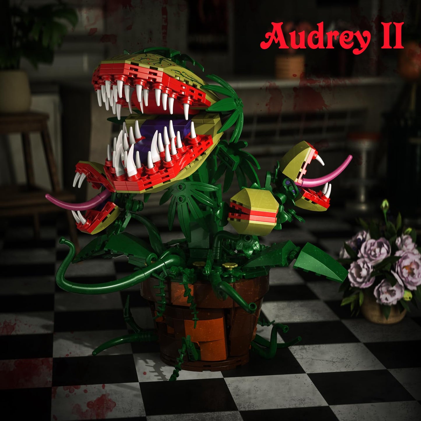 Millionspring Audrey II 2 Building Blocks Set – Horror Flower Shop Decor & Gift