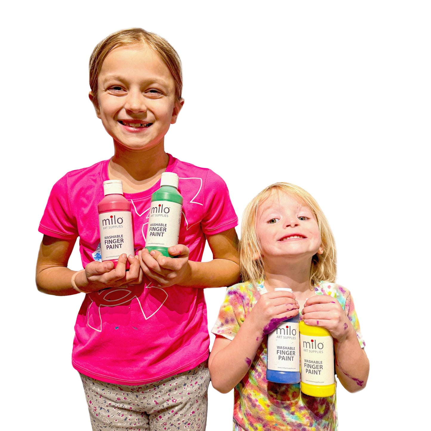 Milo Kids Washable Finger Paint Set – 8 Colors, 8 oz Bottles, Safe & Non-Toxic | Made in USA