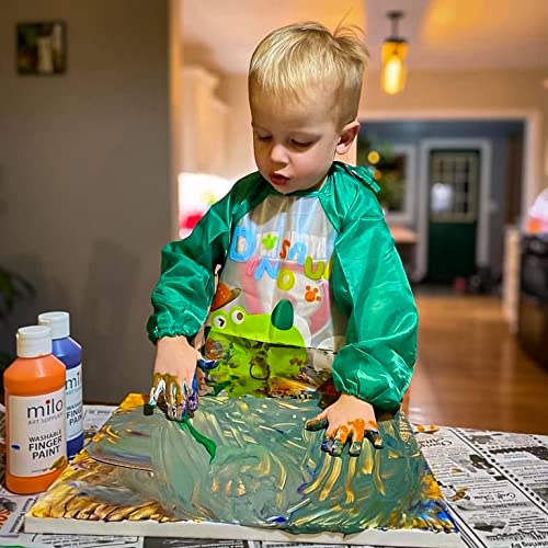 Milo Kids Washable Finger Paint Set – 8 Colors, 8 oz Bottles, Safe & Non-Toxic | Made in USA