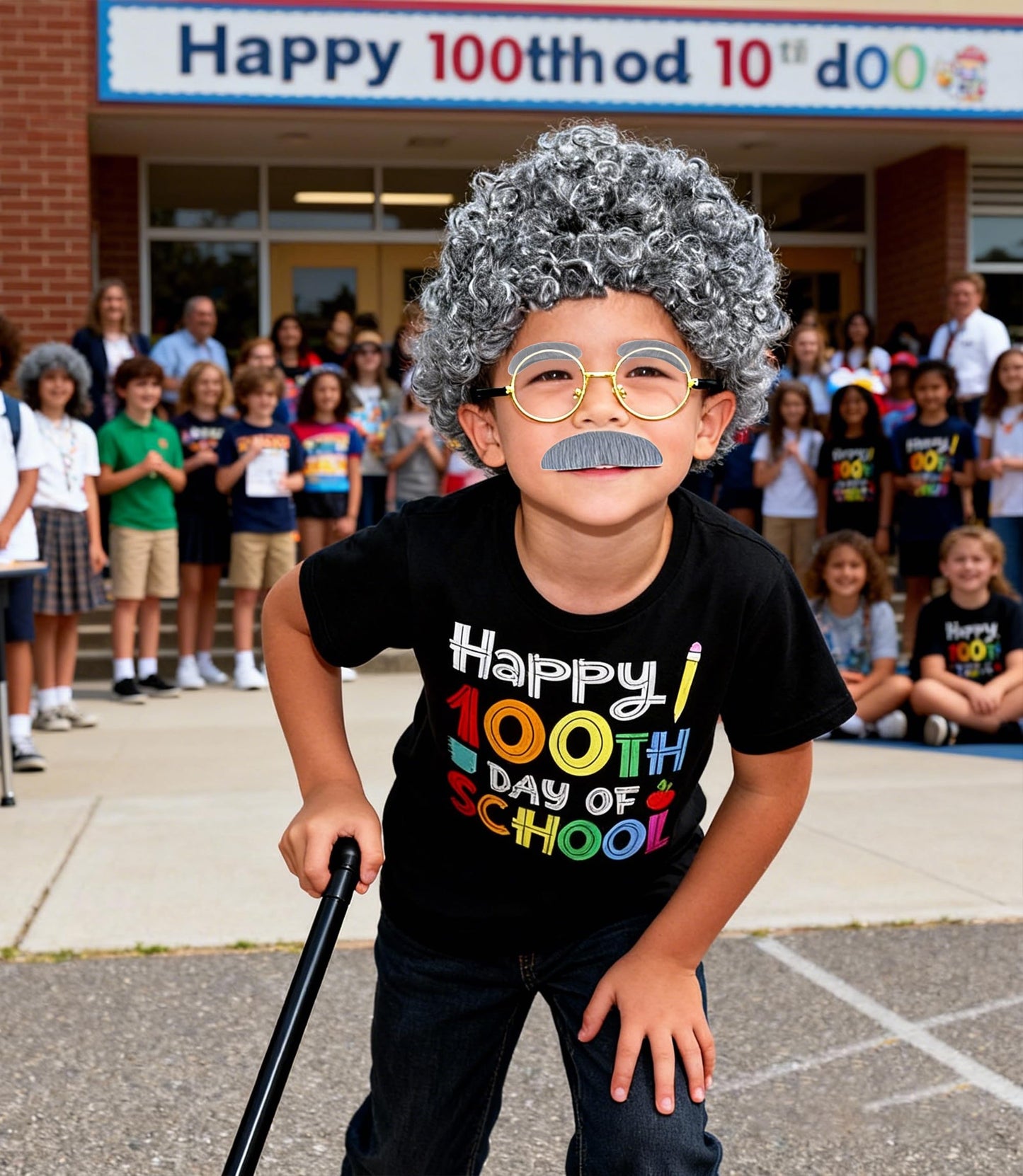 Miltrs Kids 100 Days of School Costume – Old Man Grandpa Dress-Up Kit for Boys