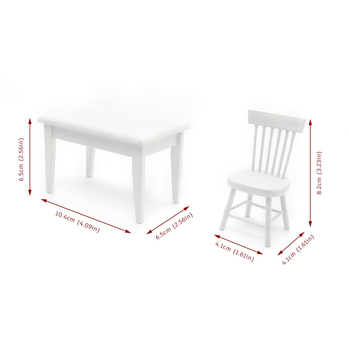 Minamzee 1/12 Dollhouse Table & Chair Set – 17pc Wooden Miniature Dining Room