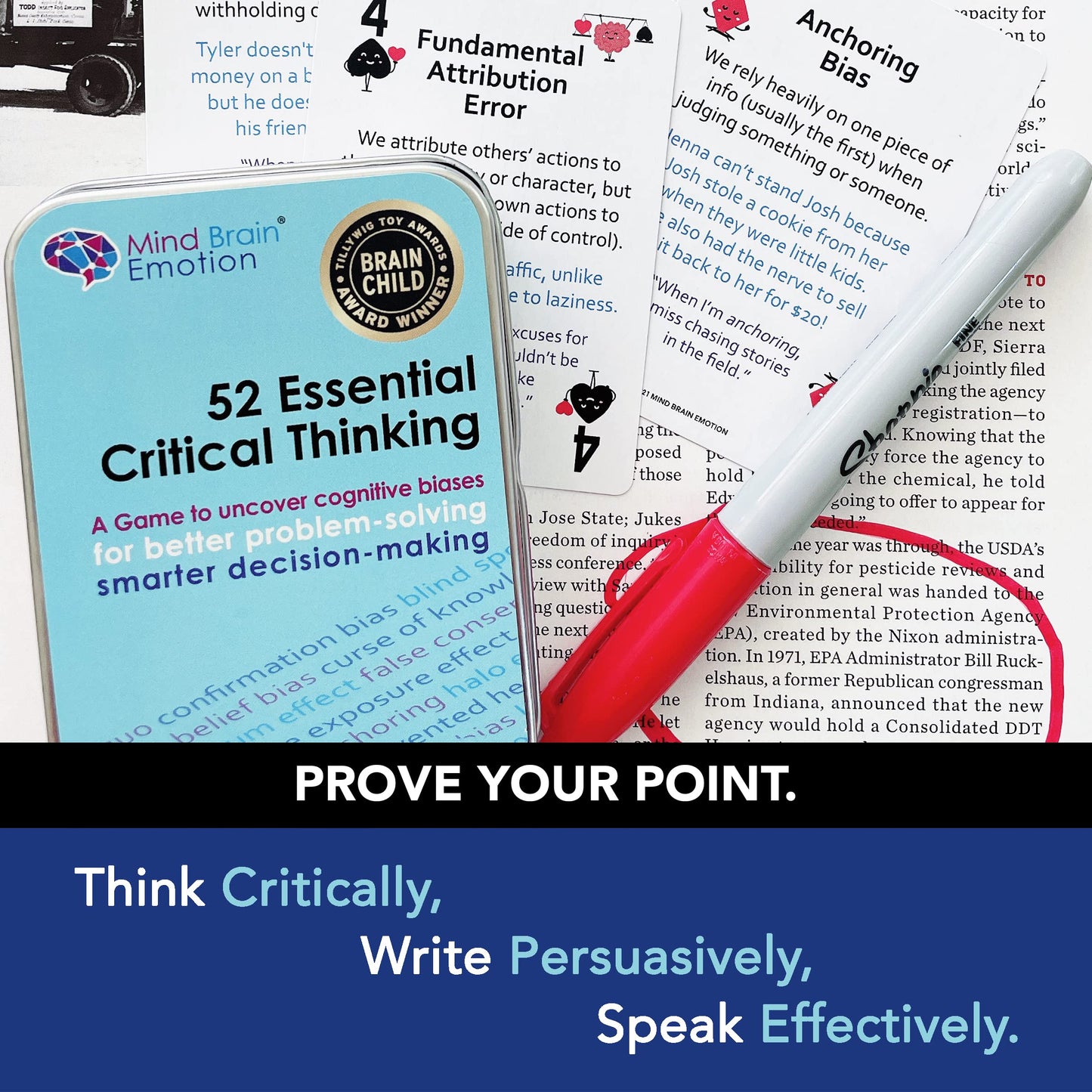 Mind Brain Emotion: 52 Essential Critical Thinking Flash Cards by Harvard Educator
