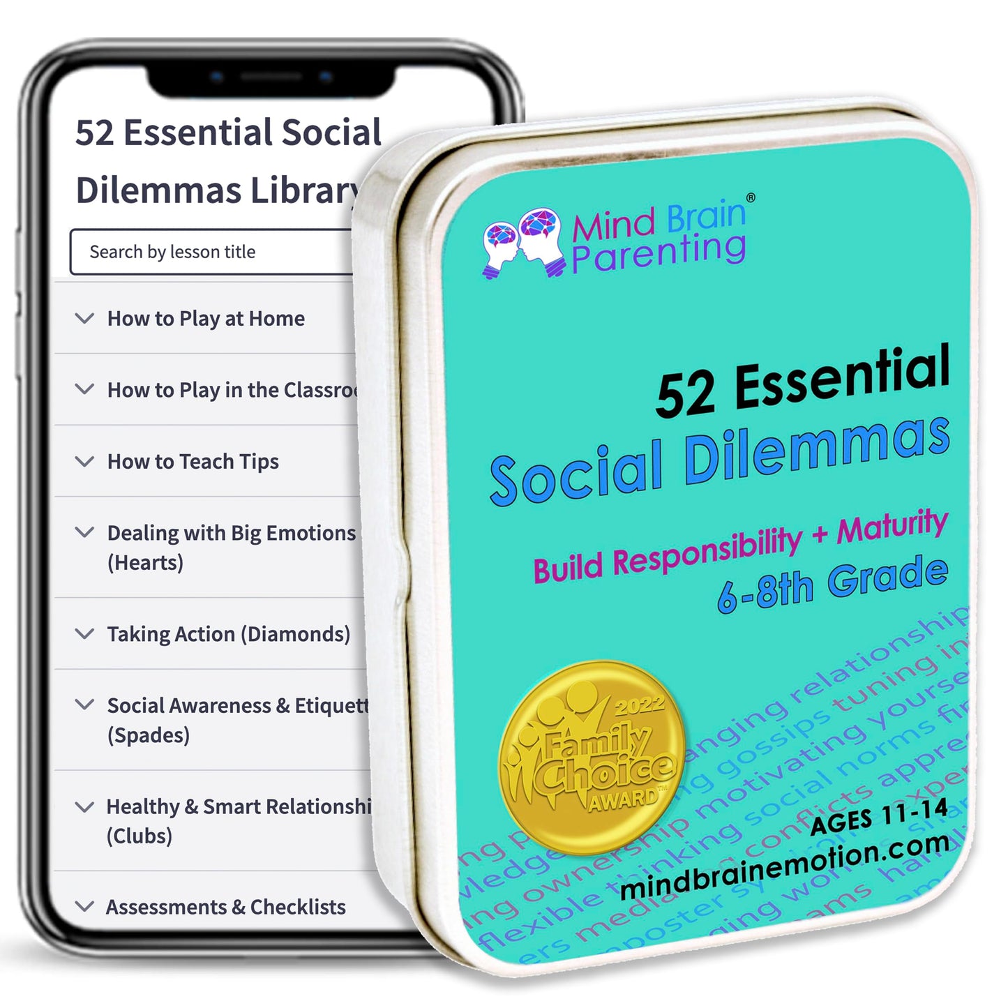 Mind Brain Emotion: 52 Essential Social Dilemmas for Middle School - Conversation Cards for 6th-8th Grade