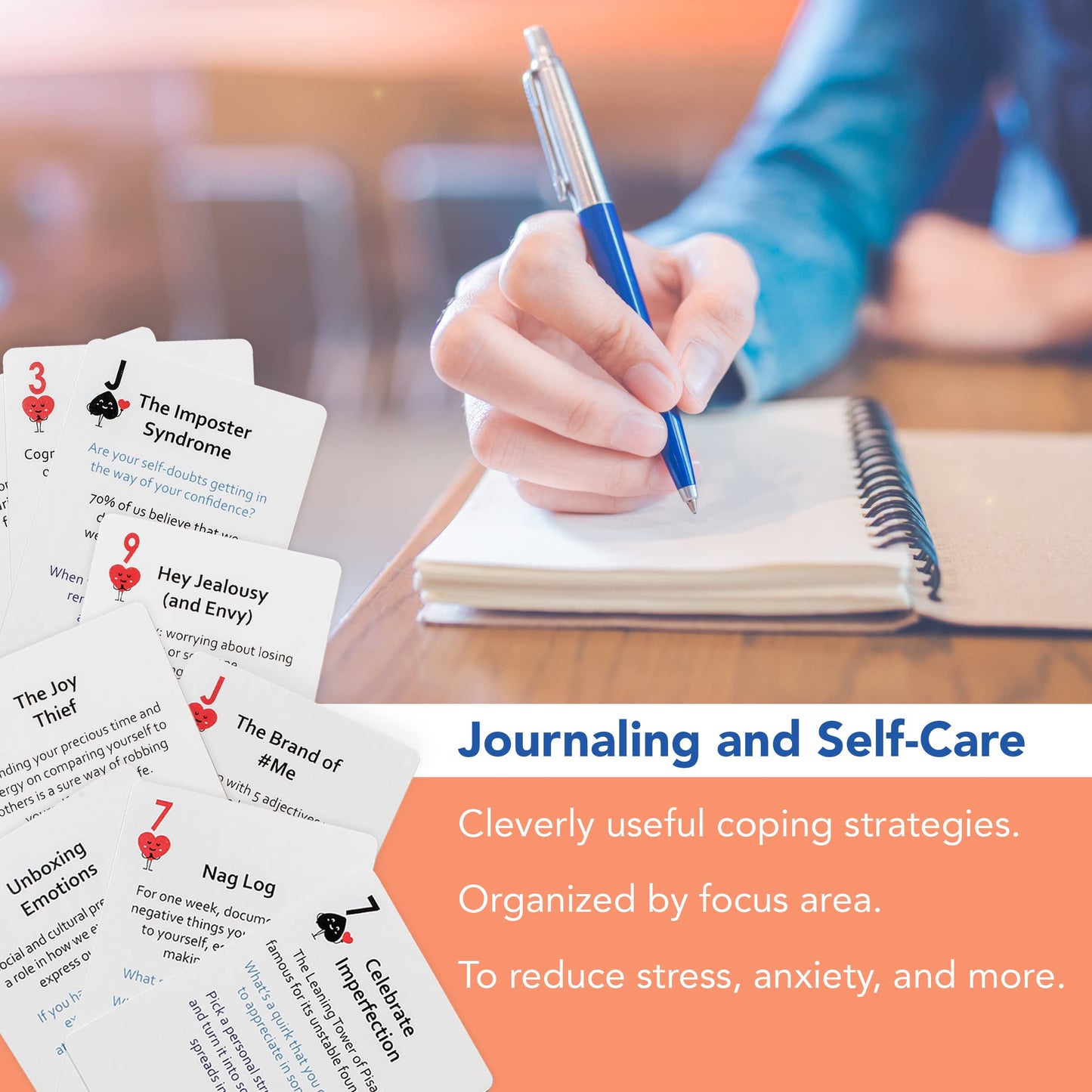 Mind Brain Emotion 52 Essential Coping Skills Cards – Self-Care Exercises for Stress Relief & Social Anxiety