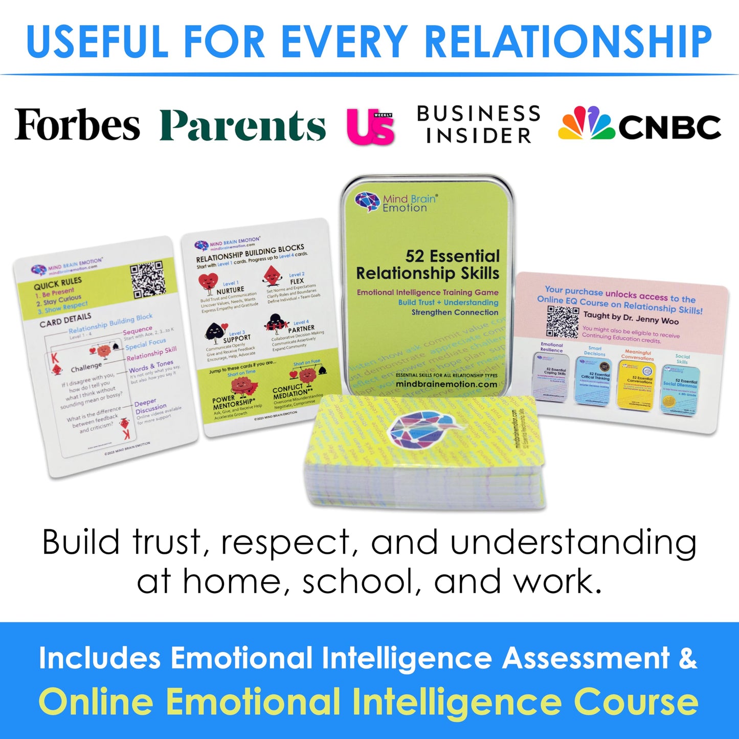 52 Essential Emotional Intelligence Training — Relationship Skills Card Game by Mind Brain Emotion