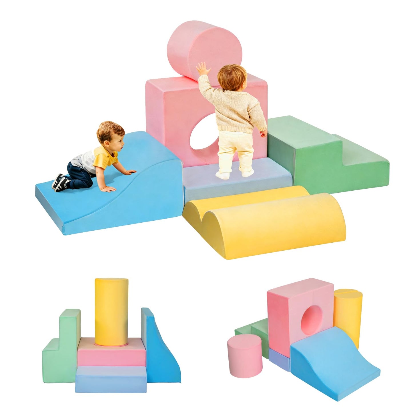 MIND&ACTION 6-Piece Toddler Climbing Blocks | Indoor Foam Play Set for 1–3 Years